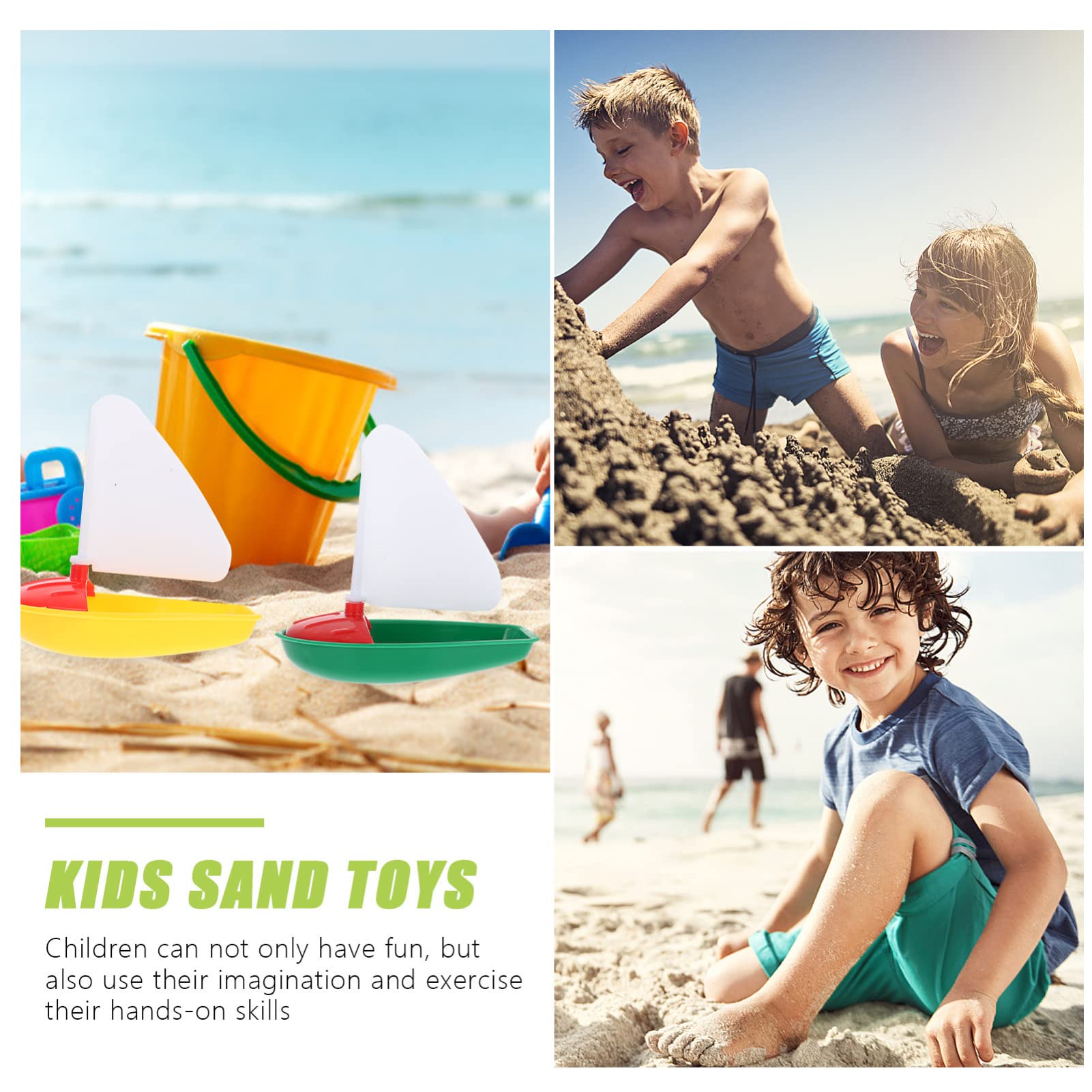 Totority 3-Piece Mini Sailing Boat Toys Set - Waterproof Bath Toys for Toddlers & Kids - Fun Bathtub & Beach Water Play for Summer Outdoor Activities