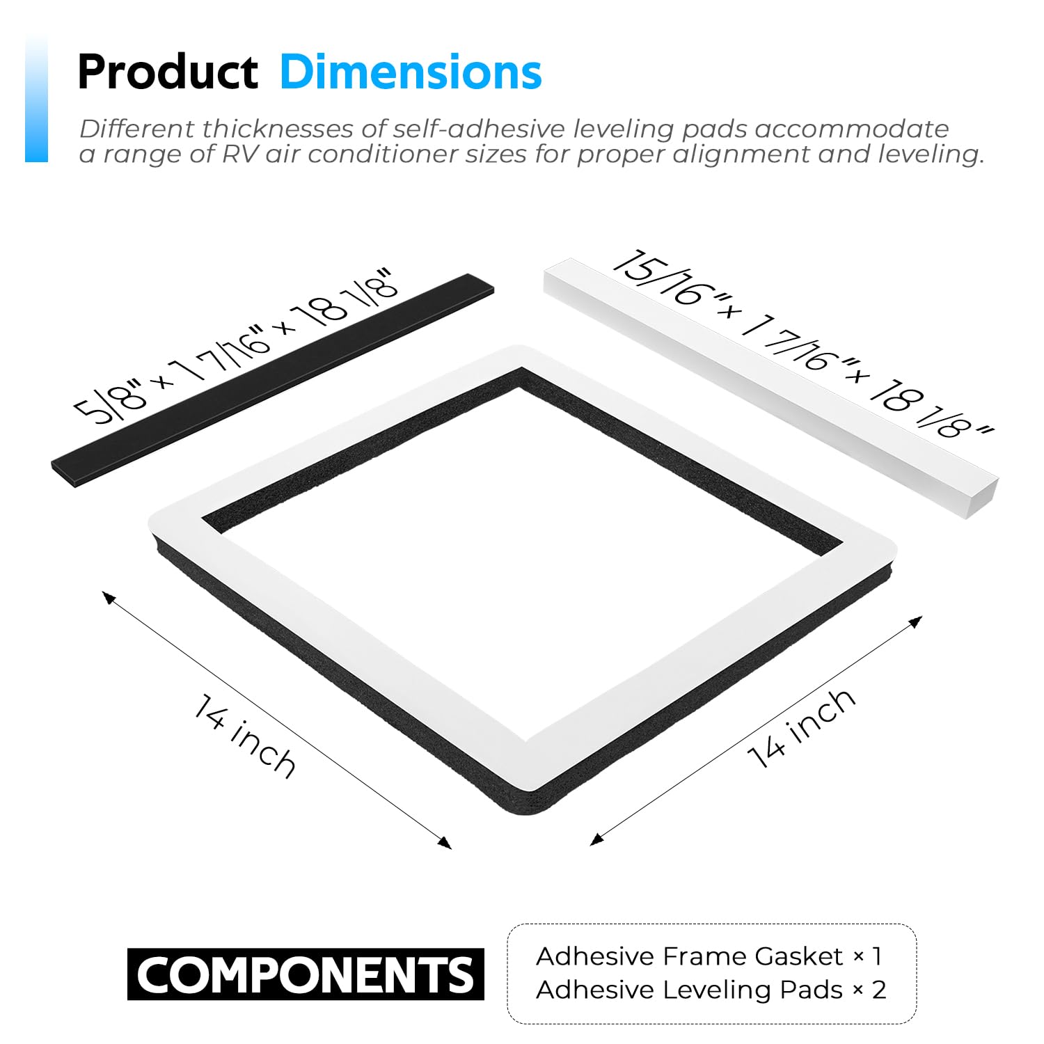 25071 Universal RV & Camper Roof Air Conditioner Gasket Kit - 14