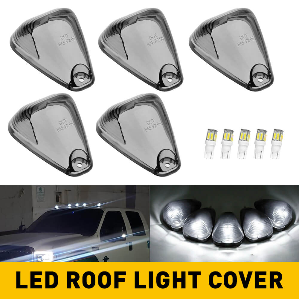 Smoked Lens White LED Truck Cab Light - Compatible with 1999-2016 Ford E150-E450 & F250-F750 Super Duty Pickup Trucks | Durable Interior Lighting for Night Driving & Off-Road Adventures