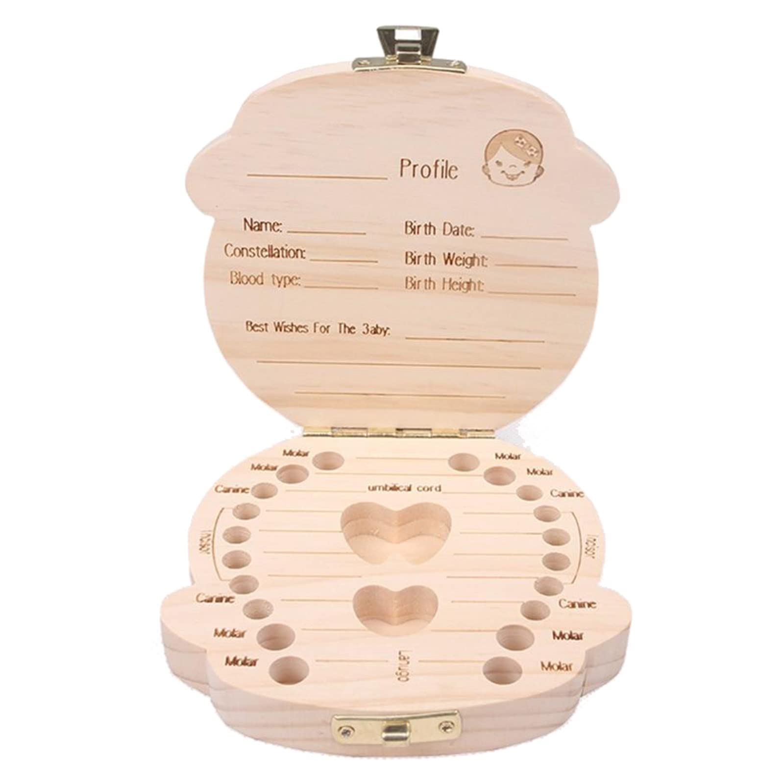 HUANCALY Wooden Baby Teeth Keepsake Box - Organizer for Kids' Deciduous Teeth Collection, Personalized Tooth Storage for Boys & Girls - Perfect for First Tooth Milestones & Childhood Memories