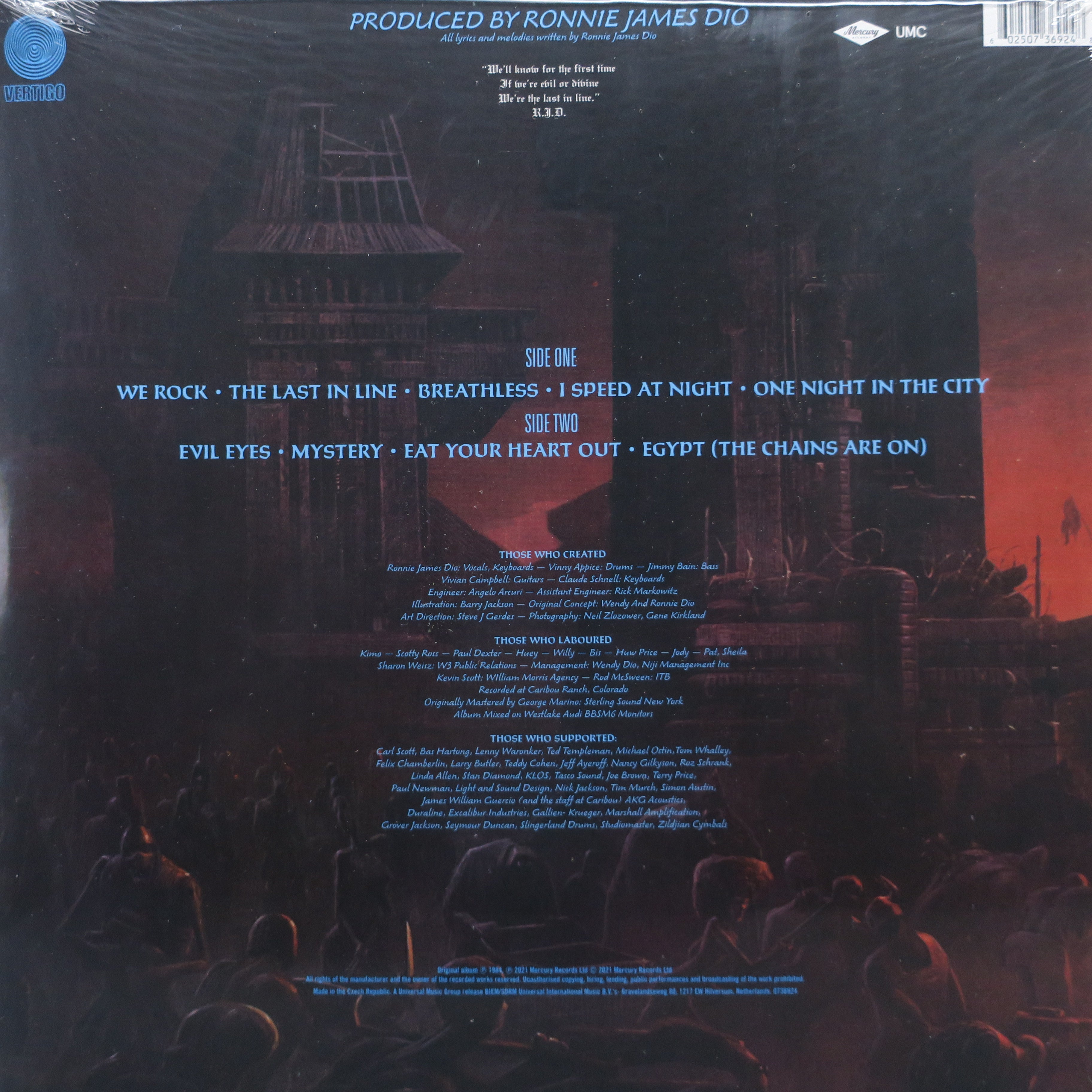 DIO 'Last In Line' Vinyl Record LP Album - Heavy Metal Music Collectible for Home Decor & Music Lovers
