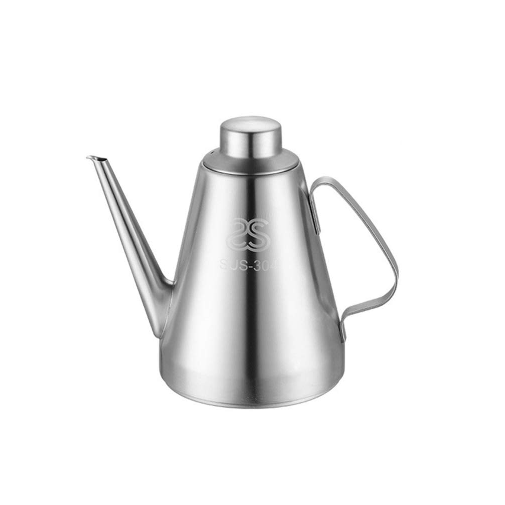 Stainless Steel Oil Dispenser Bottle - 12oz Vinegar & Sauce Bottle with Drip-Free Spout - Perfect for Kitchen, Restaurants & Salad Dressing