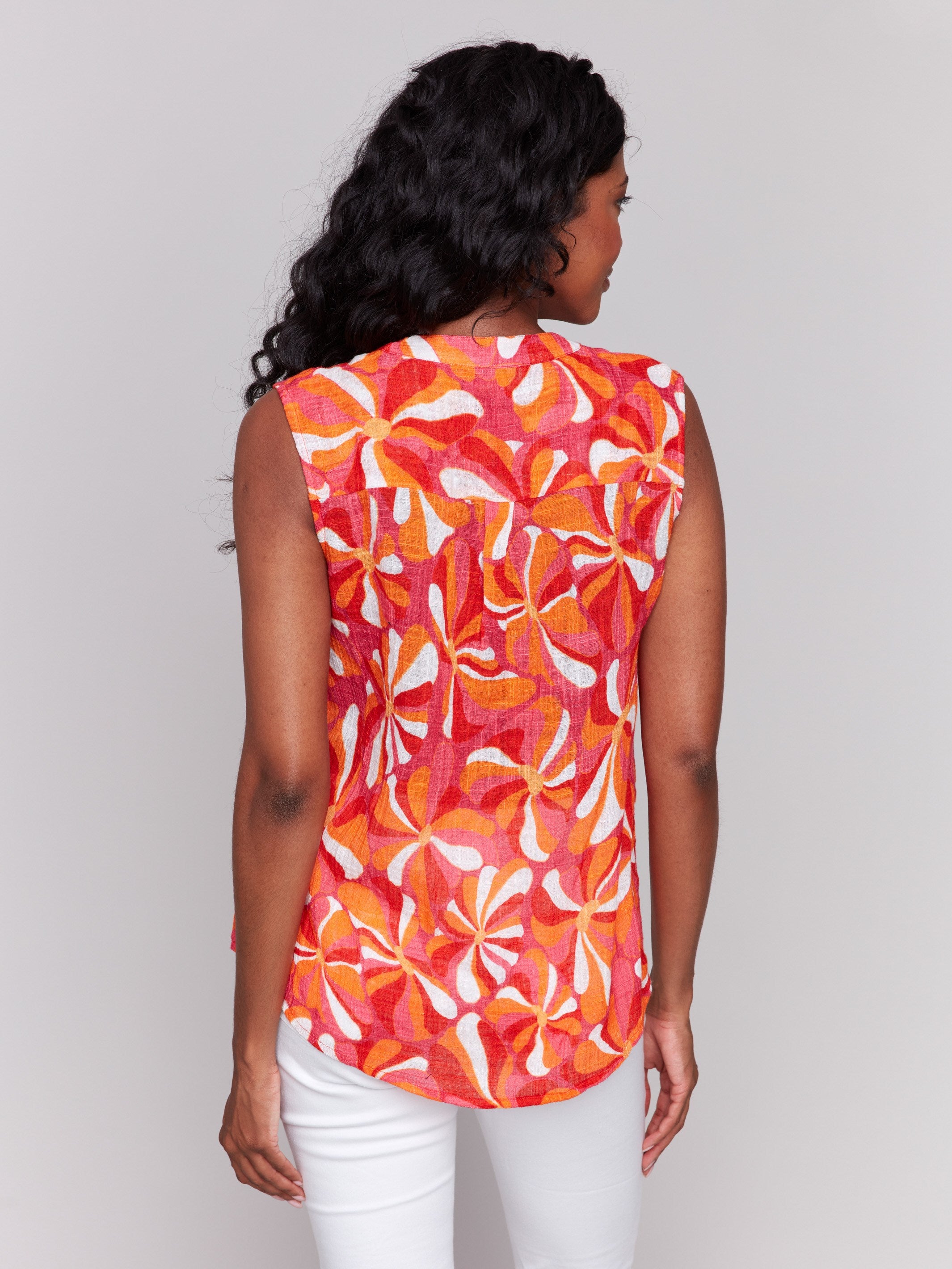 Printed Cotton Gauze Sleeveless Shirt for Women | Bohemian Summer Top | Breathable & Lightweight | Perfect for Beach, Music Festivals & Casual Outings