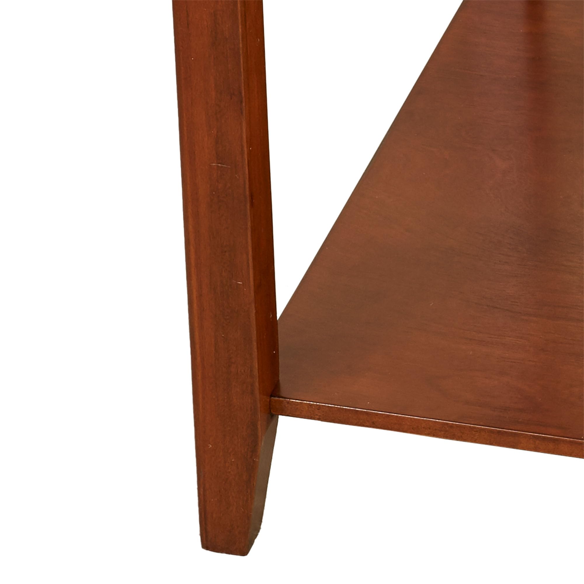 Touch of Class Calderon Wooden Side Table with Glass Top - Natural Cherry Finish - Accent Table for Bedroom, Living Room, Office, Man Cave, Hallway, Entryway - Perfect for Coffee Table, Nightstand, or Decorative Display