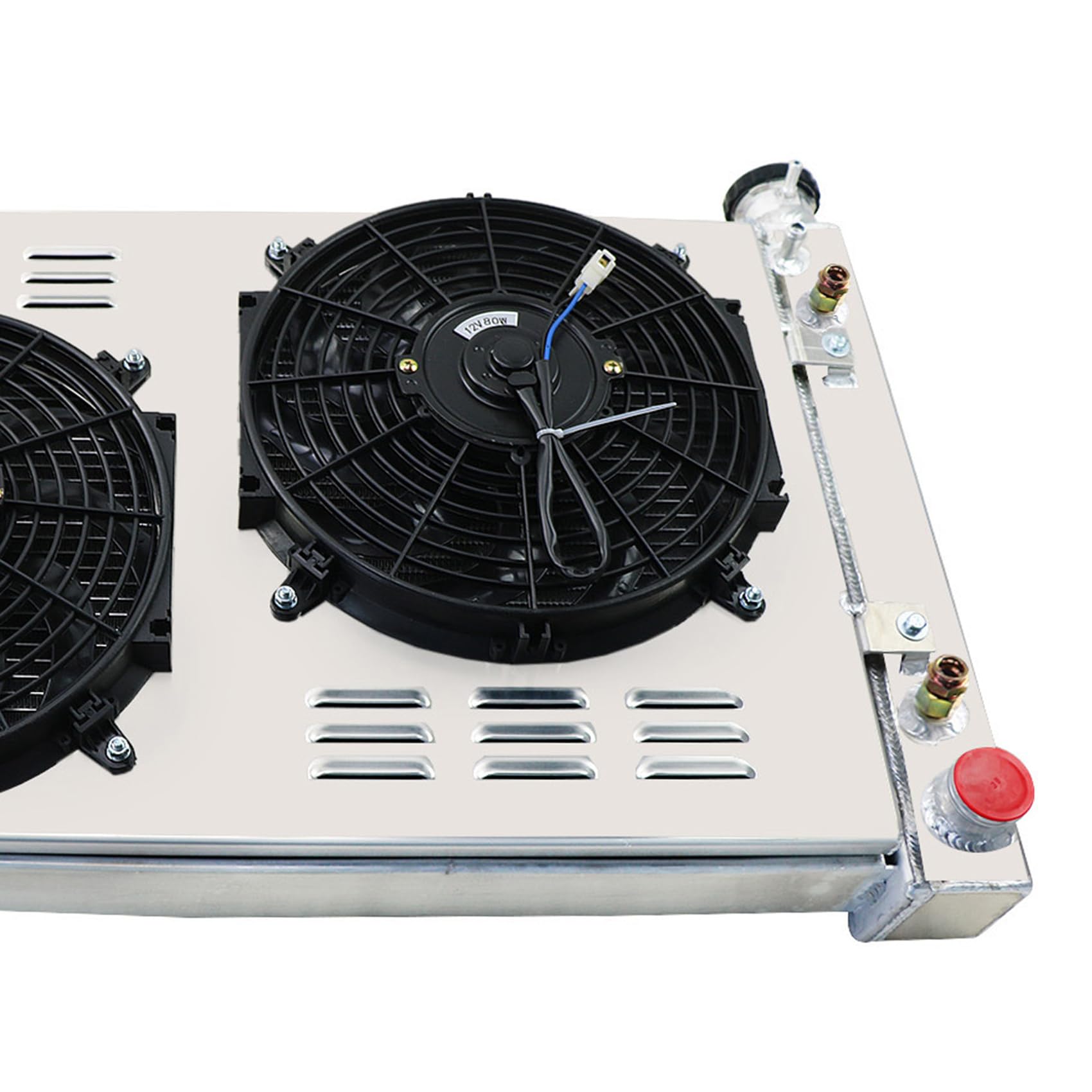 High-Performance Aluminum Radiator for 1988-1999 Chevy & GMC C/K 1500 2500 3500 Trucks - 4.3L 5.0L 5.7L V8 Engine - 3-Row Cooling System with Dual 12