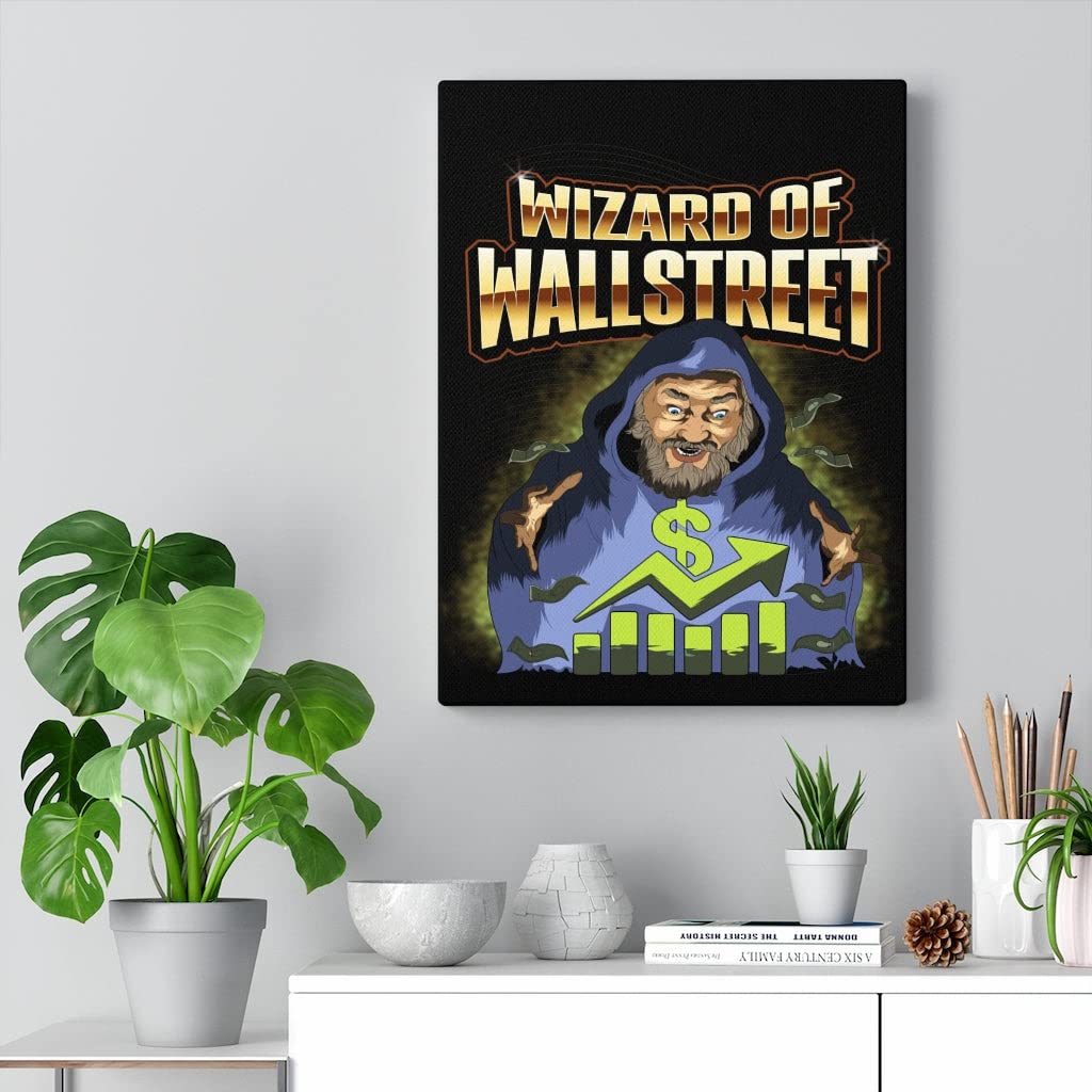 Wizard of Wall Street Canvas Print - Money Motivation Wall Art - Stock Market Art for Home & Office Decor - Perfect Gift for Finance Lovers & Investors