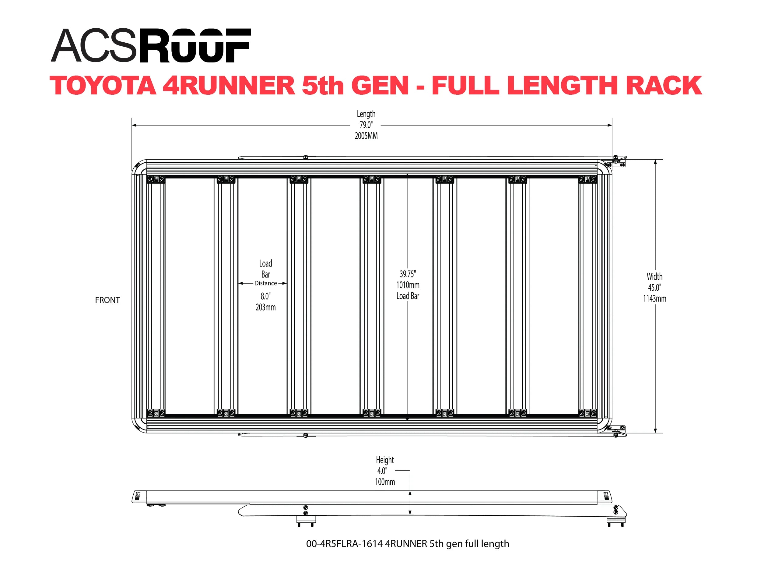 ACS ROOF Roof Platform Rack for Toyota 4Runner (2010-2023) | Heavy-Duty Aluminum Cargo Carrier | Perfect for Camping, Off-Road Adventures & Outdoor Gear Storage