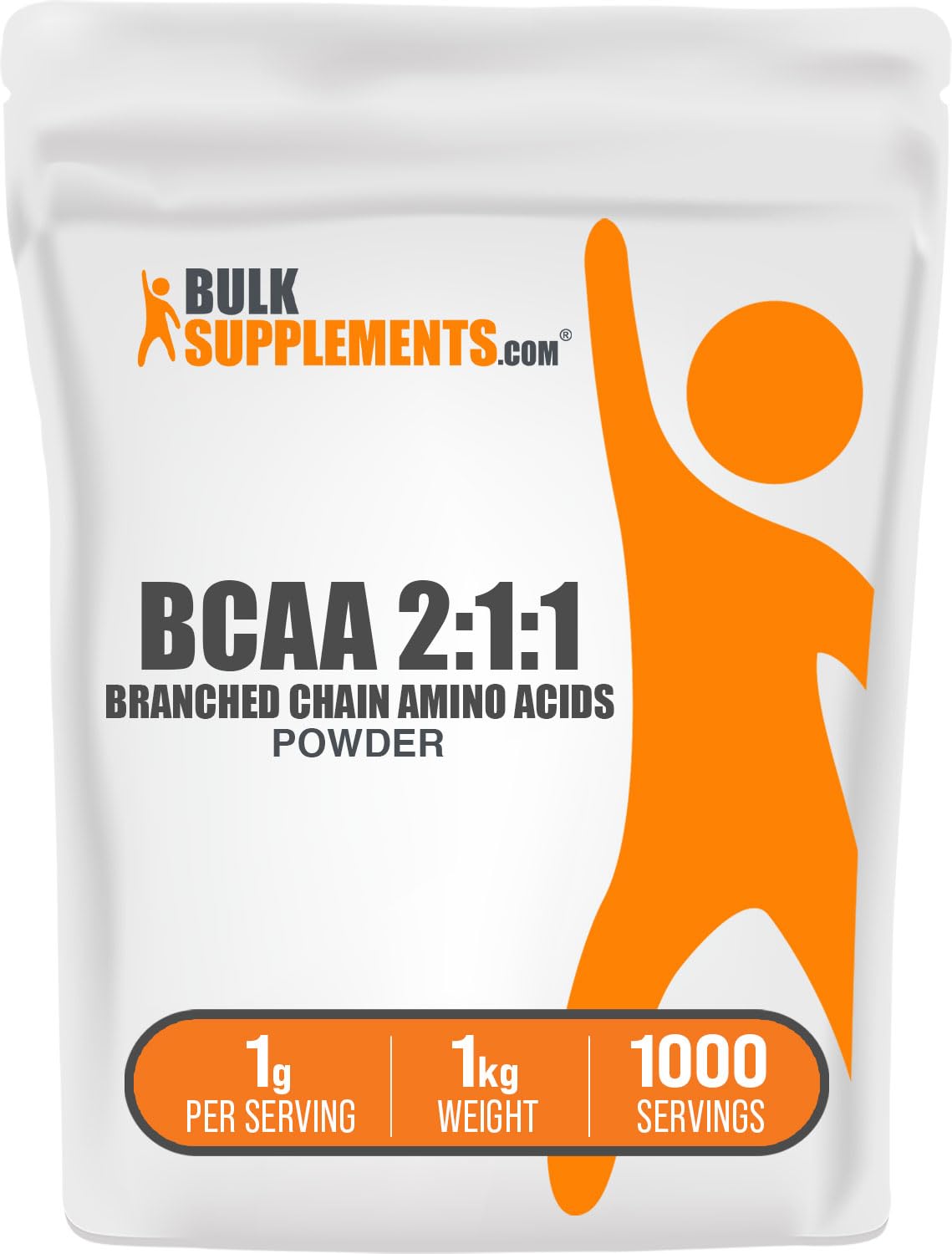 BulkSupplements.com BCAA 2:1:1 Powder - Unflavored Branched Chain Amino Acid Supplement for Muscle Recovery & Growth, Gluten Free, 1g per Serving, 1kg (2.2 lbs) - Ideal for Workout, Fitness & Bodybuilding