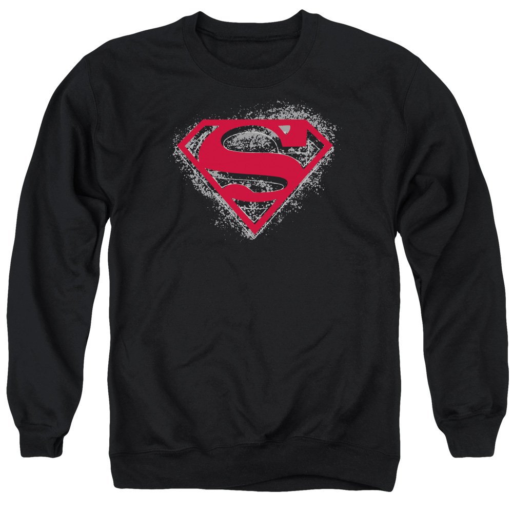 Superman Hardcore Noir Shield Unisex Crewneck Sweatshirt for Men & Women | Graphic Pullover Hoodie | Casual Wear, Cosplay, Gift for DC Fans