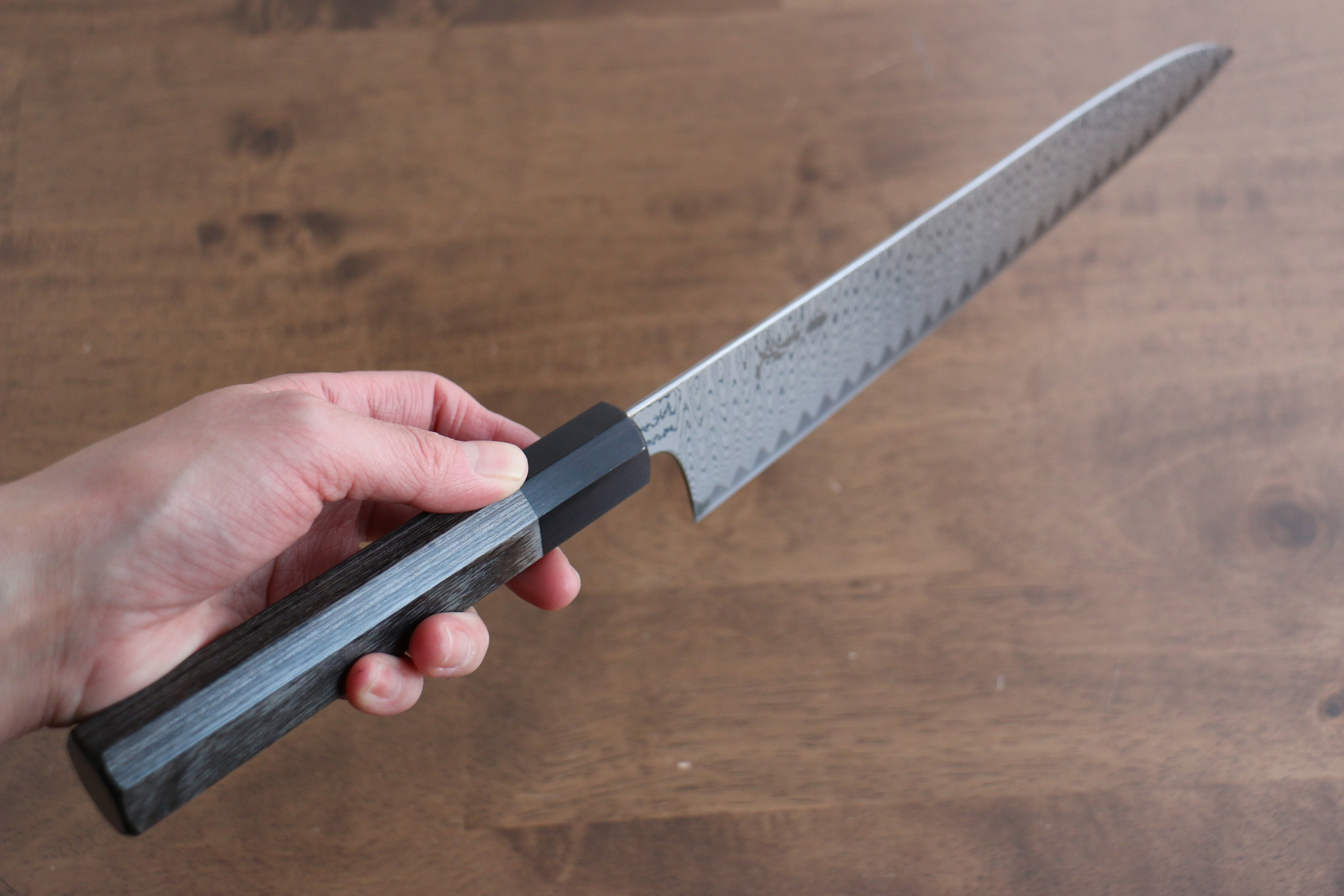 Premium VG10 Damascus Gyuto Knife 240mm - Japanese Chef Knife with Gray Pakka Wood Handle - Perfect for Sushi, Meat Slicing & Professional Kitchen Use