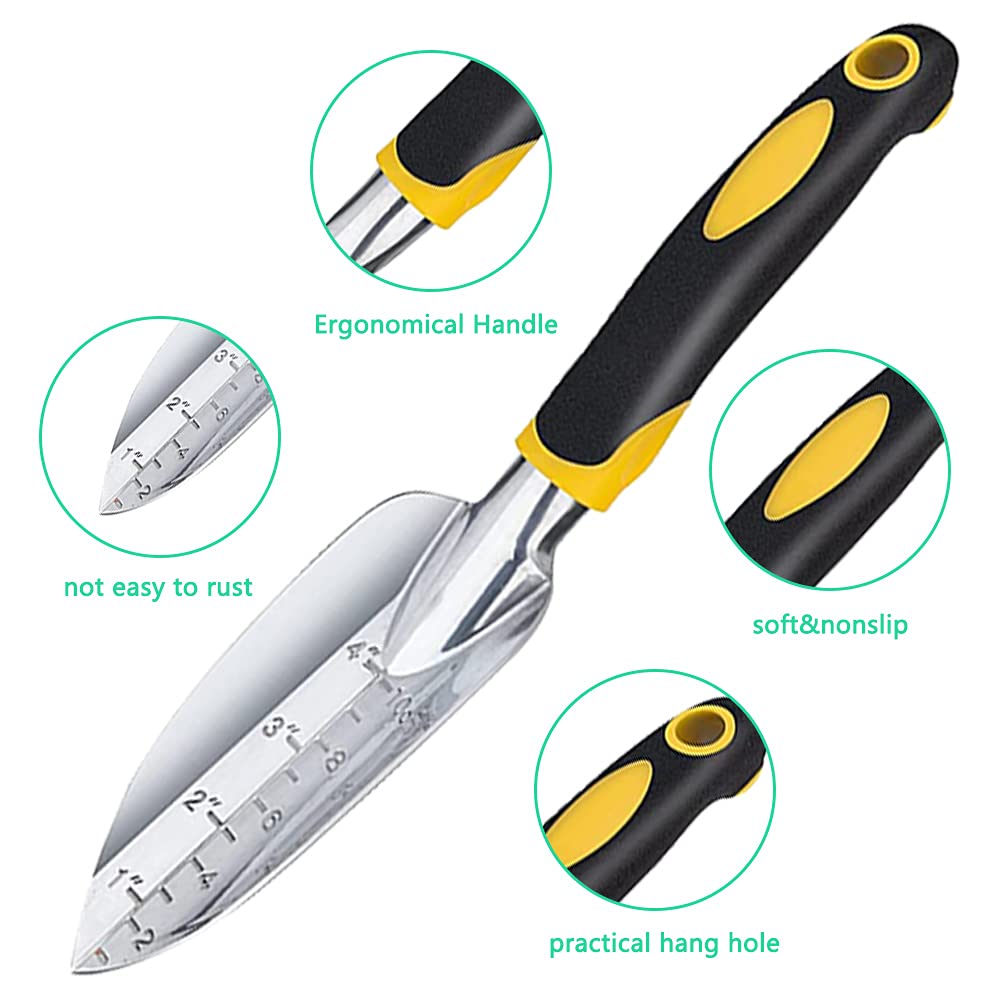 13/7/5/3-Piece Garden Tool Set with Storage Bag - Heavy Duty Stainless Steel Gardening Tools for Planting, Weeding & Digging - Perfect for Home Garden, Yard Work & Outdoor Landscaping