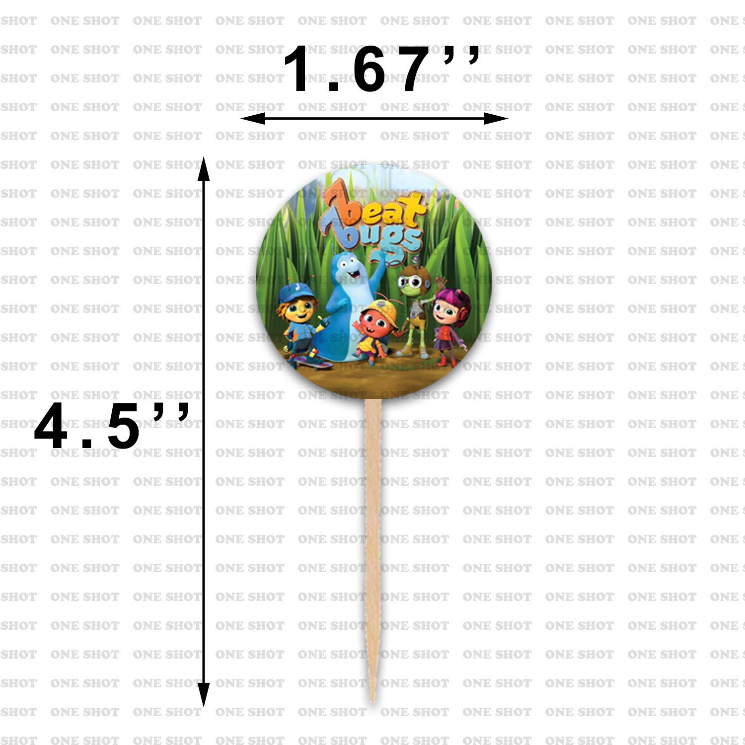 Beat Bugs Cupcake Toppers - Fun Cartoon Character Cake Decorations for Birthday Parties & Kids Events | Perfect for DIY Baking, Baby Showers & Themed Celebrations