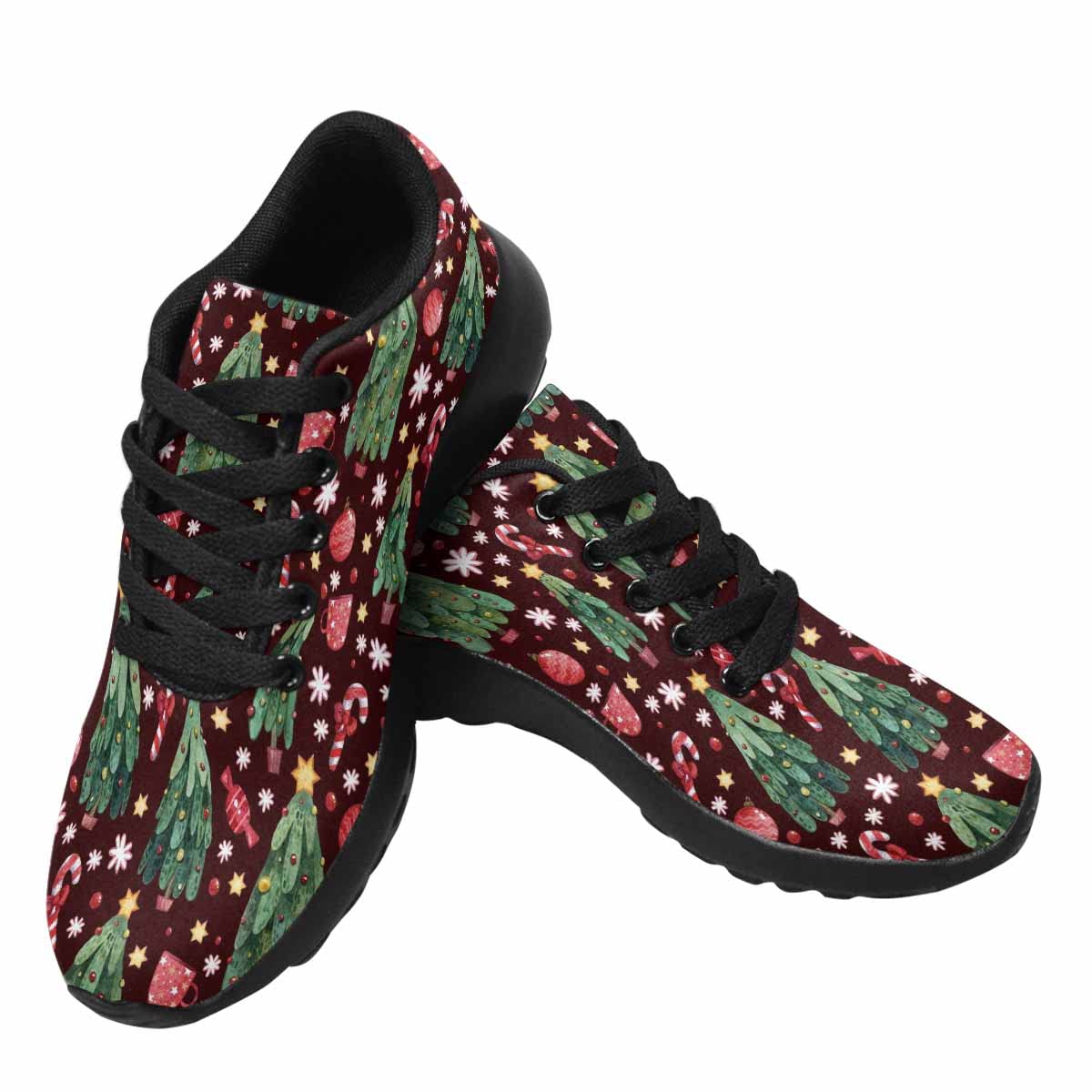 InterestPrint Women's Lightweight Breathable Running Sneakers - Cute Penguin with Santa Hat Design for Christmas - Perfect for Jogging, Gym Workouts & Holiday Gifts