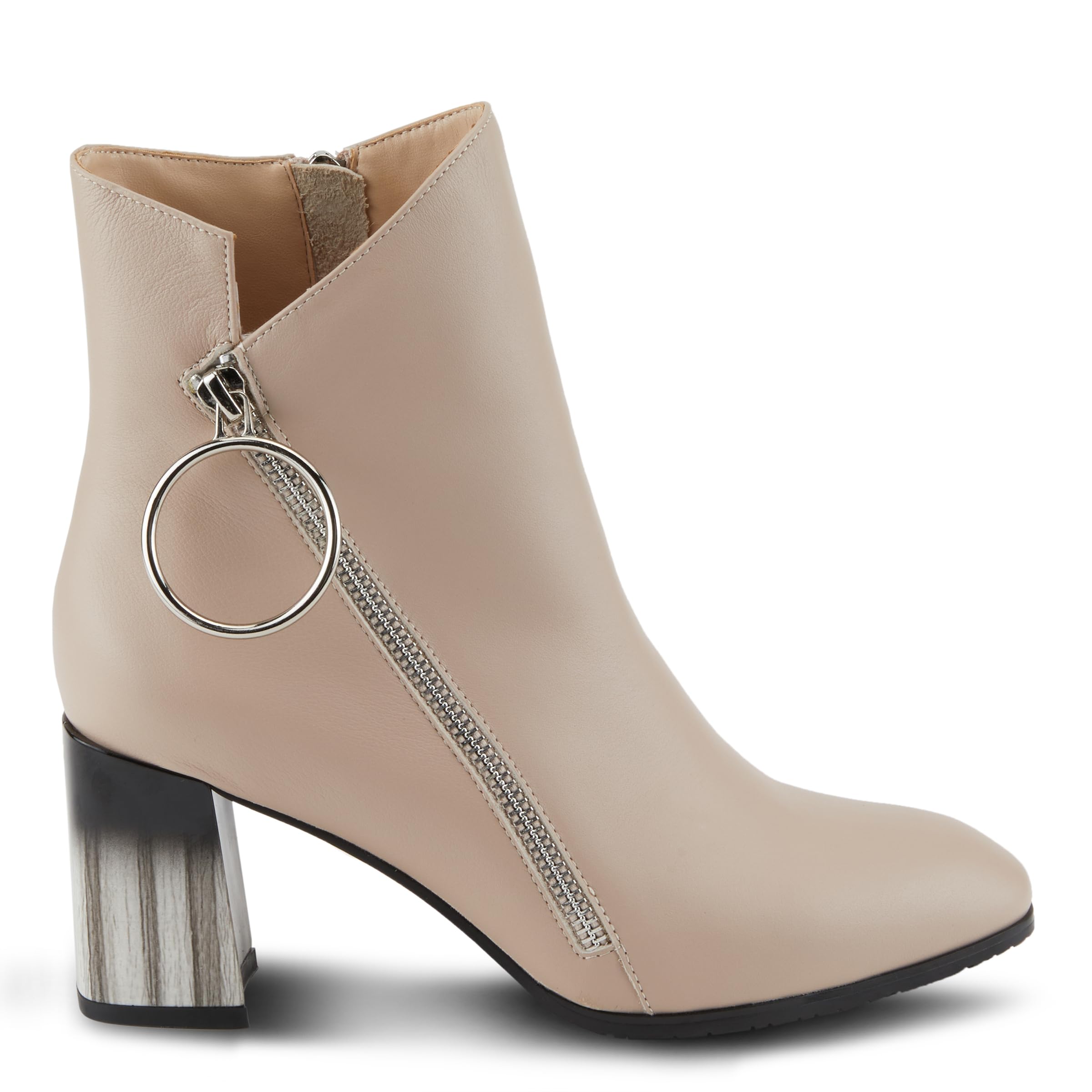 Azura Spring Step Fabulosa Women's V-Collar Chelsea Ankle Boots - Premium Leather Side Zipper Booties for Comfort & Style | Perfect for Office, Date Night & Fall Fashion