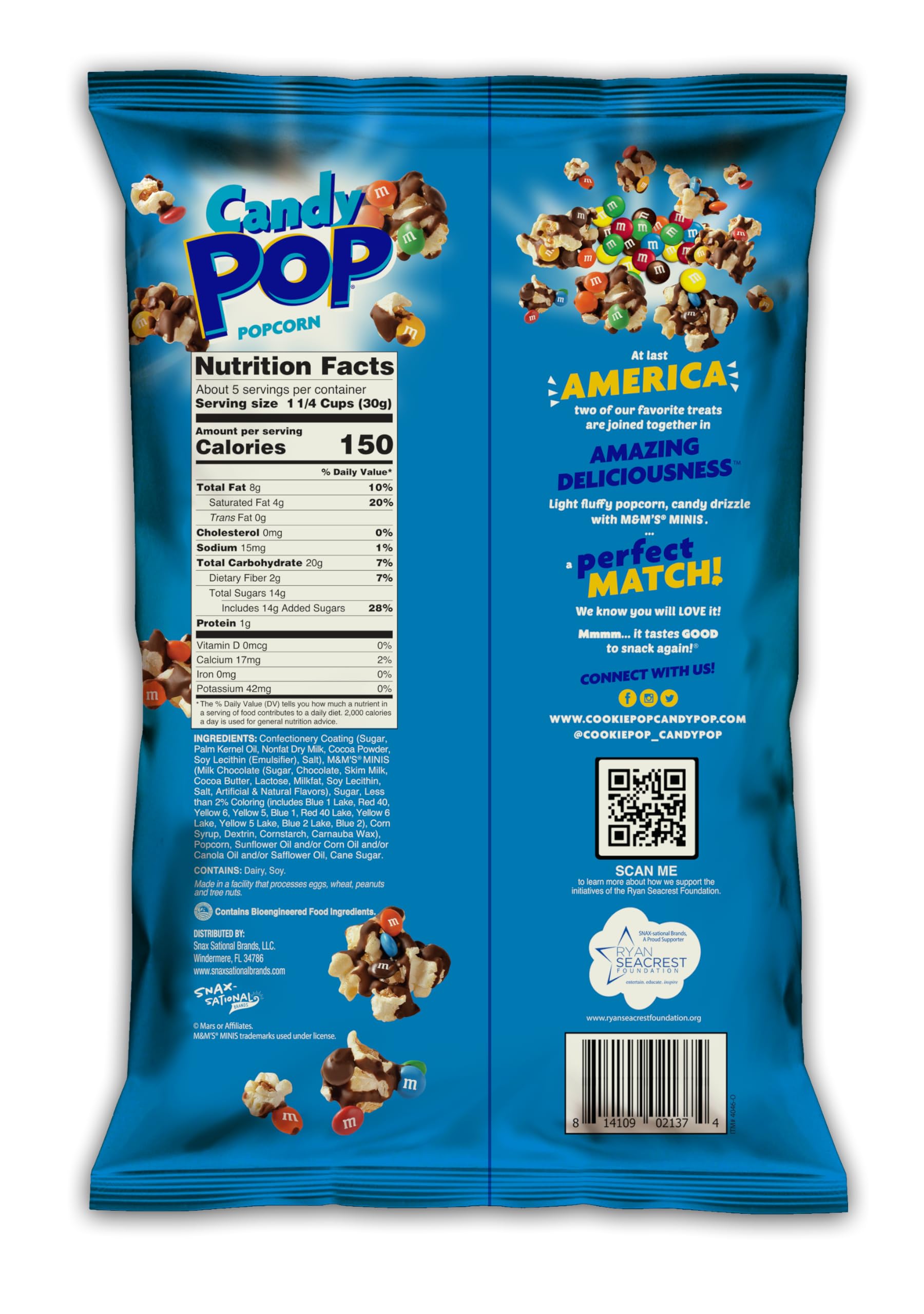 M&M's Mini Candy Coated Popcorn - 5.25oz Bags (Pack of 12) | Real M&M's Candy Pieces | Movie Night Snacks, Party Favors & Office Treats