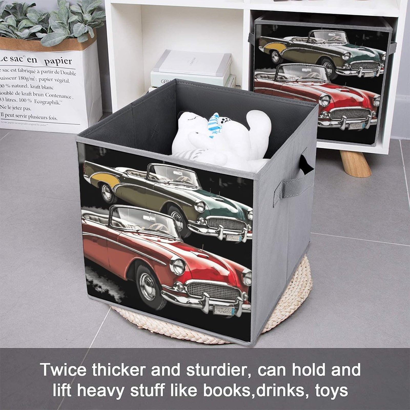 2-Pack Collapsible Fabric Storage Bins with Handles - Foldable Organizer Baskets for Clothes, Toys & Home Organization | Perfect for Closet, Nursery & Laundry Room Storage