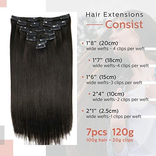 Premium 9A Brazilian Clip-In Human Hair Extensions - 7pcs Double Weft for Instant Volume & Length | Perfect for Weddings, Parties & Everyday Styling