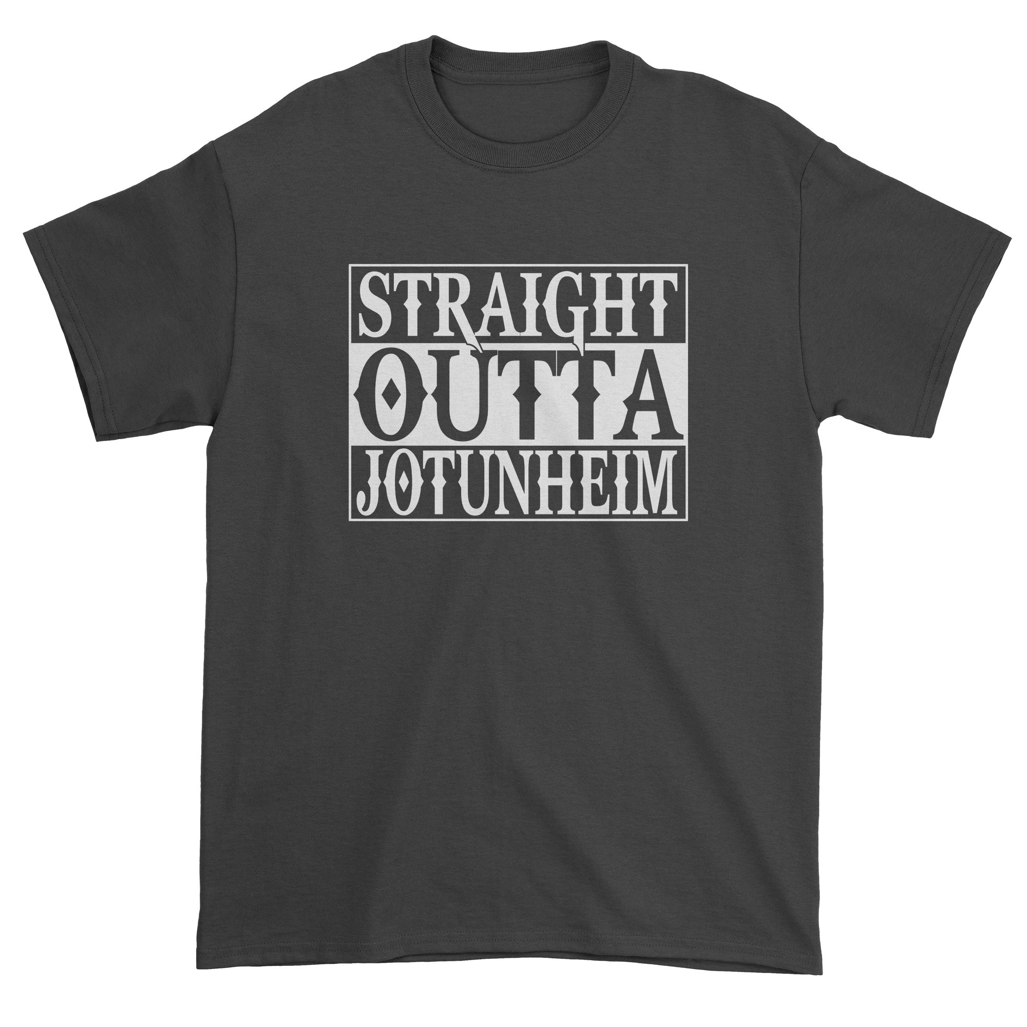 FerociTees Men's Straight Outta Jotunheim Norse God Gaming T-Shirt | Viking Mythology Inspired Tee for Gamers & Anime Fans | Perfect for Cosplay, Conventions & Casual Wear