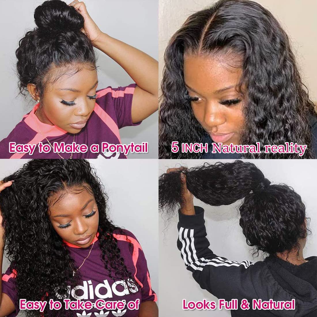 NOBLE STAR 30 Inch Long Curly Lace Front Wig with HD Lace & Baby Hair - 130% Density Human Hair Synthetic Blend Wig for Women (Dark Brown) | Perfect for Cosplay, Daily Wear & Special Occasions