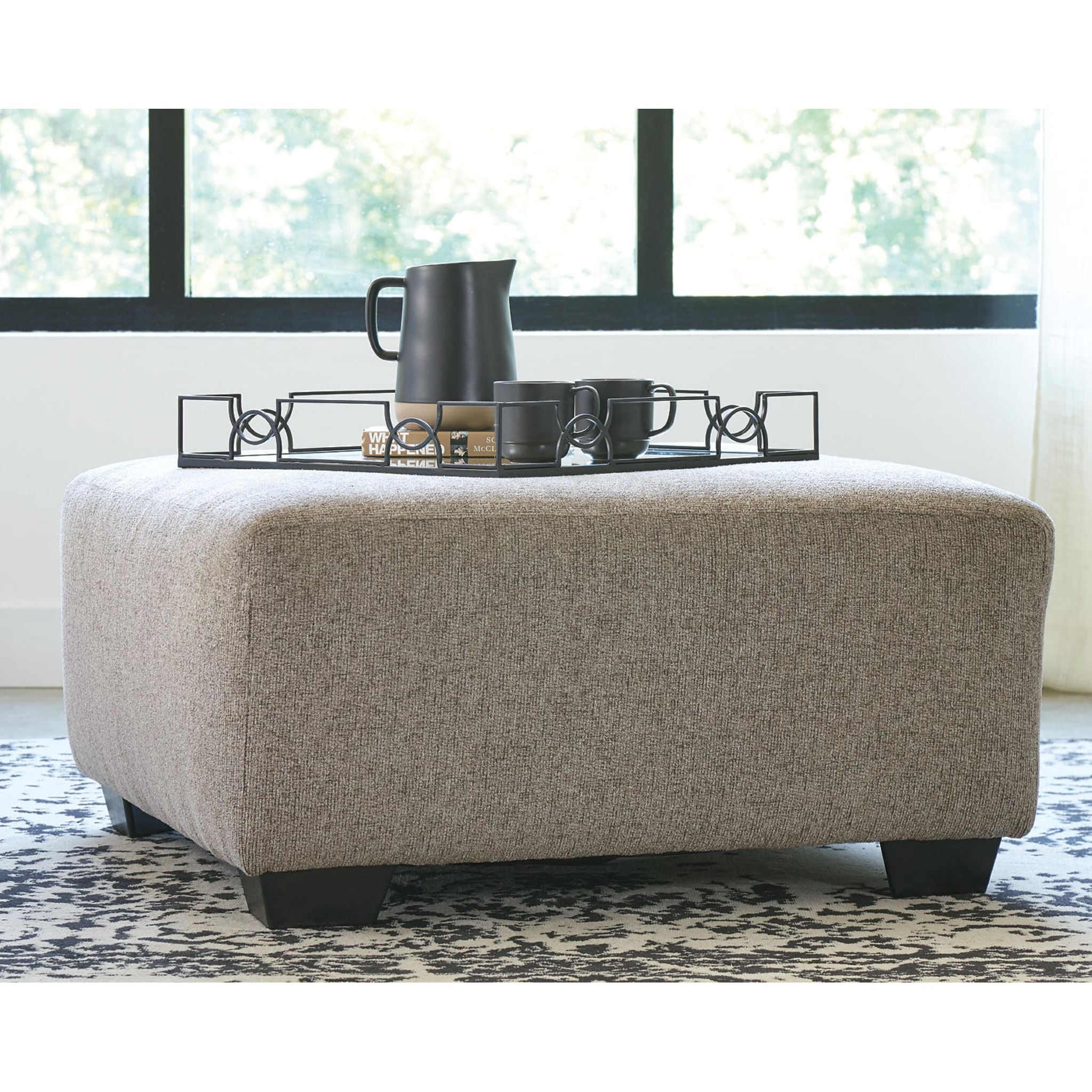 Ballinasloe Oversized Accent Ottoman - Large Round Storage Footrest Pouf with Tufted Design for Living Room, Bedroom & Home Decor