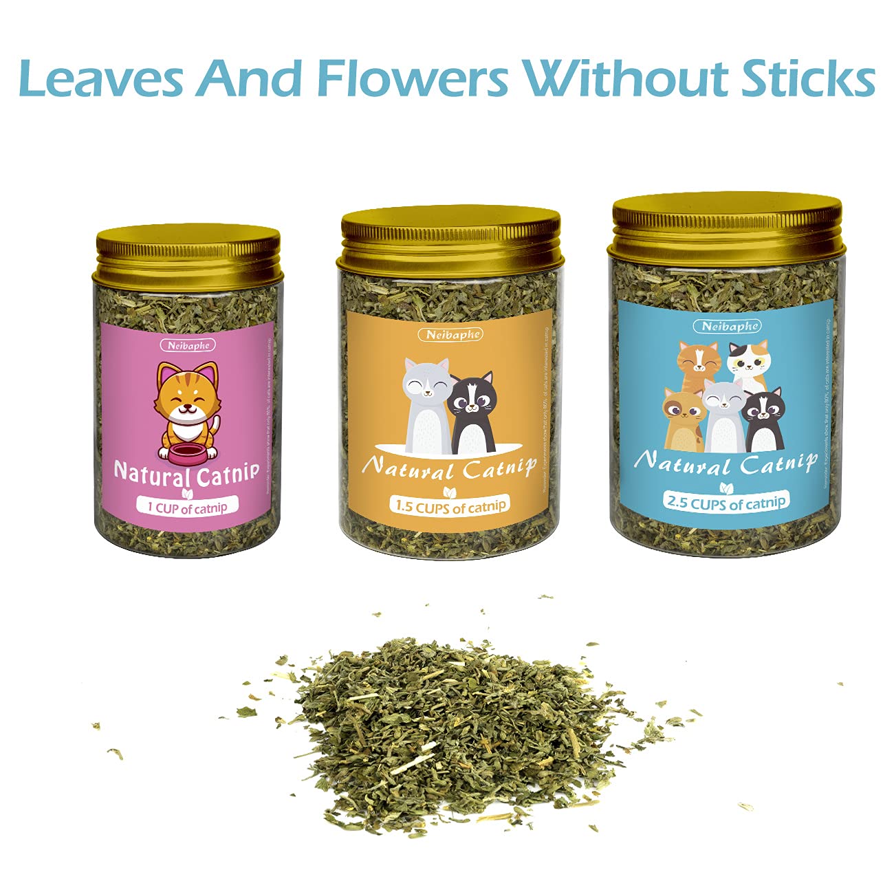 Premium Organic Catnip Leaves for Cats - 1 Cup - Stimulates Play & Relaxation - Great for Toys, Training & Stress Relief