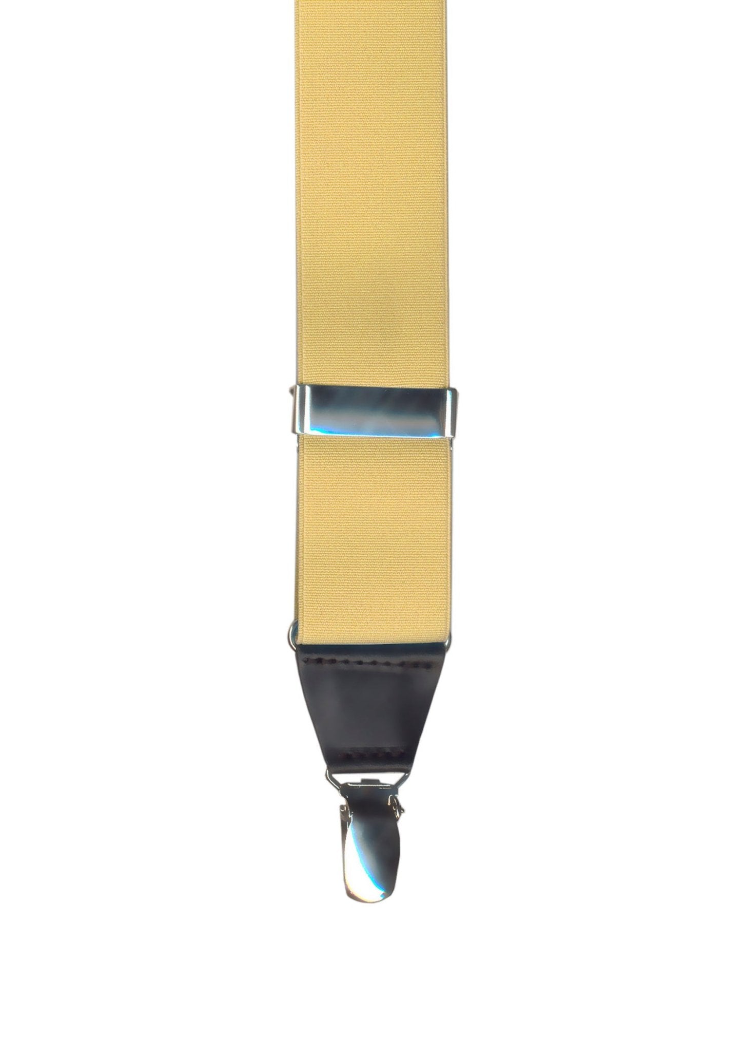 HENERY SARTORIAL x LEYVA Adjustable Suspenders with Metal Clips - Beige Braces for Men's Formal Wear & Vintage Style Outfits