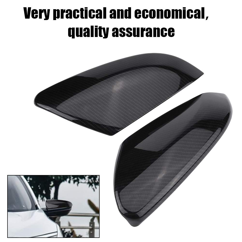 Carbon Fiber Mirror Caps for Honda Civic 2016-2019 - Black Rearview Mirror Cover Set (2PCS) - Compatible with Sedan, Coupe & Hatchback Models - Enhance Style & Protection for Daily Driving & Car Shows