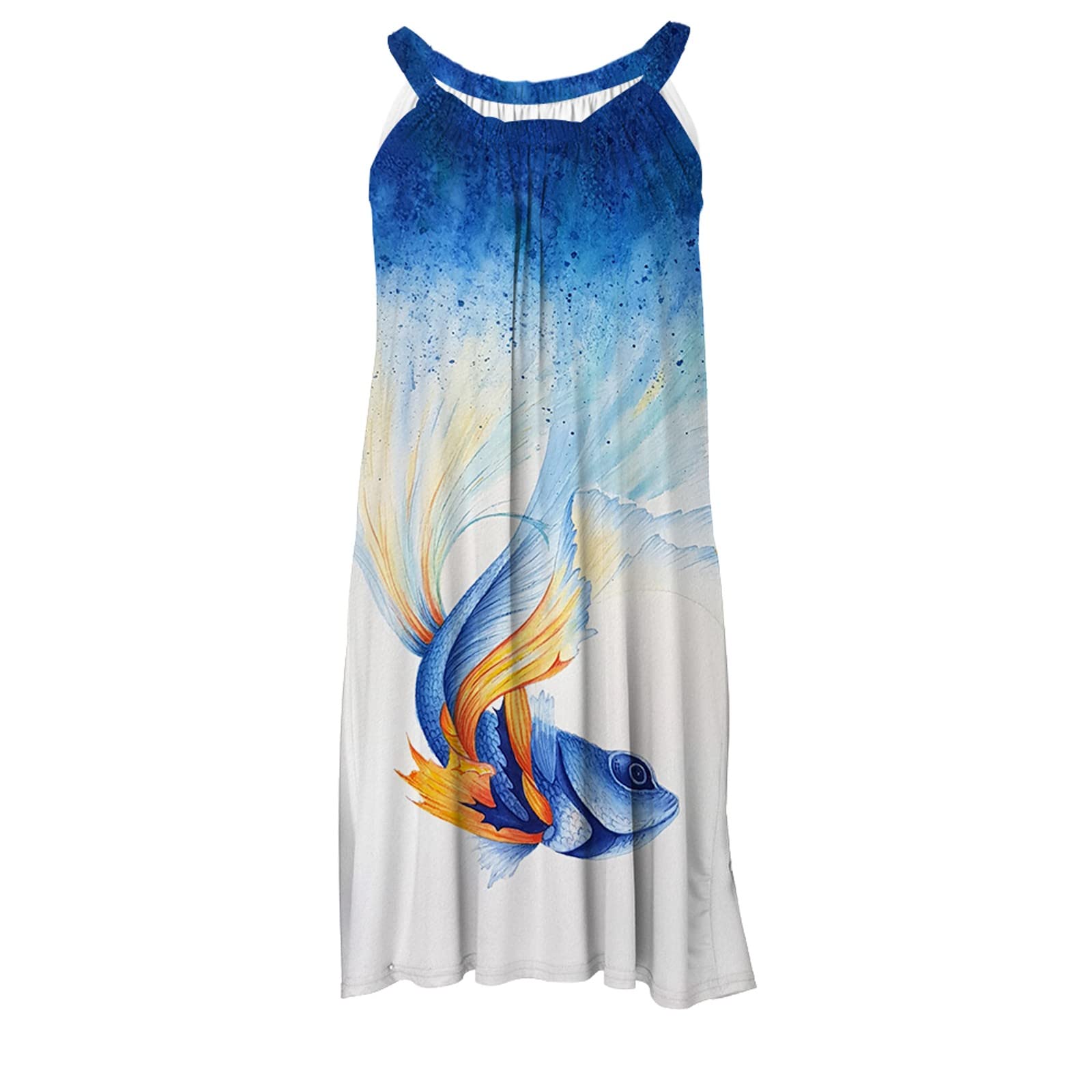 Sexy Women's Halter Sling Dress - Boho Printed Sleeveless Summer Sundress for Beach, Vacation & Casual Wear | Elegant Fashion Dress for Outdoor Parties & Date Nights