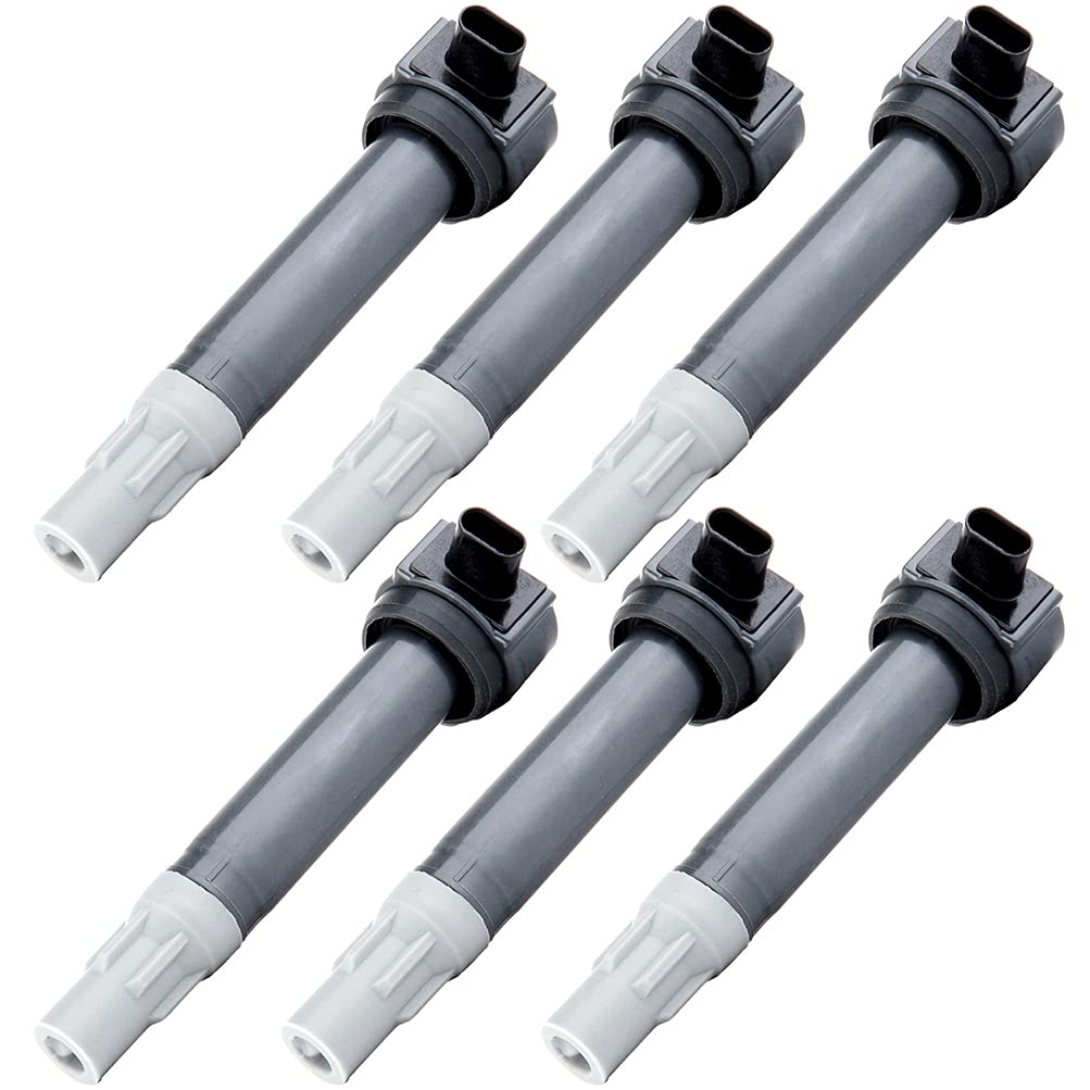 High Performance Ignition Coil Pack Set of 6 - Compatible with 2.7L 3.5L 4.0L V6 Chrysler 300, Dodge Charger, Challenger, Grand Caravan 2006-2010 - Perfect for Engine Tune-Ups & Performance Upgrades