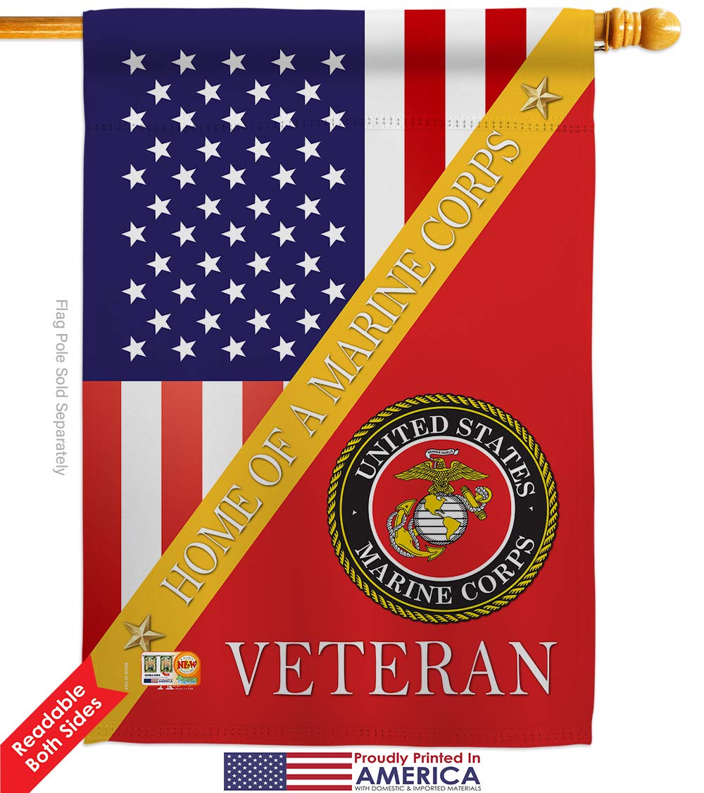 USMC Semper Fi Double-Sided Garden Flag Kit - 28x40 Inch Military Veteran Yard Banner, Made in USA - Perfect for Patriotic Home Decor, Armed Forces Tribute & Outdoor Memorial Displays