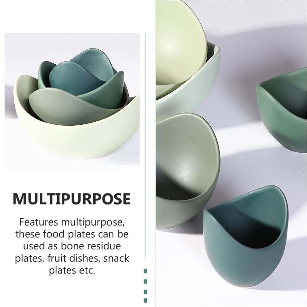 Lotus Ceramic Serving Bowls Set - 6-Piece White Porcelain Dessert, Salad, Soup & Pasta Bowls for Microwave Safe Household Use | Perfect for Kids Meals, Party Snacks & Family Dining