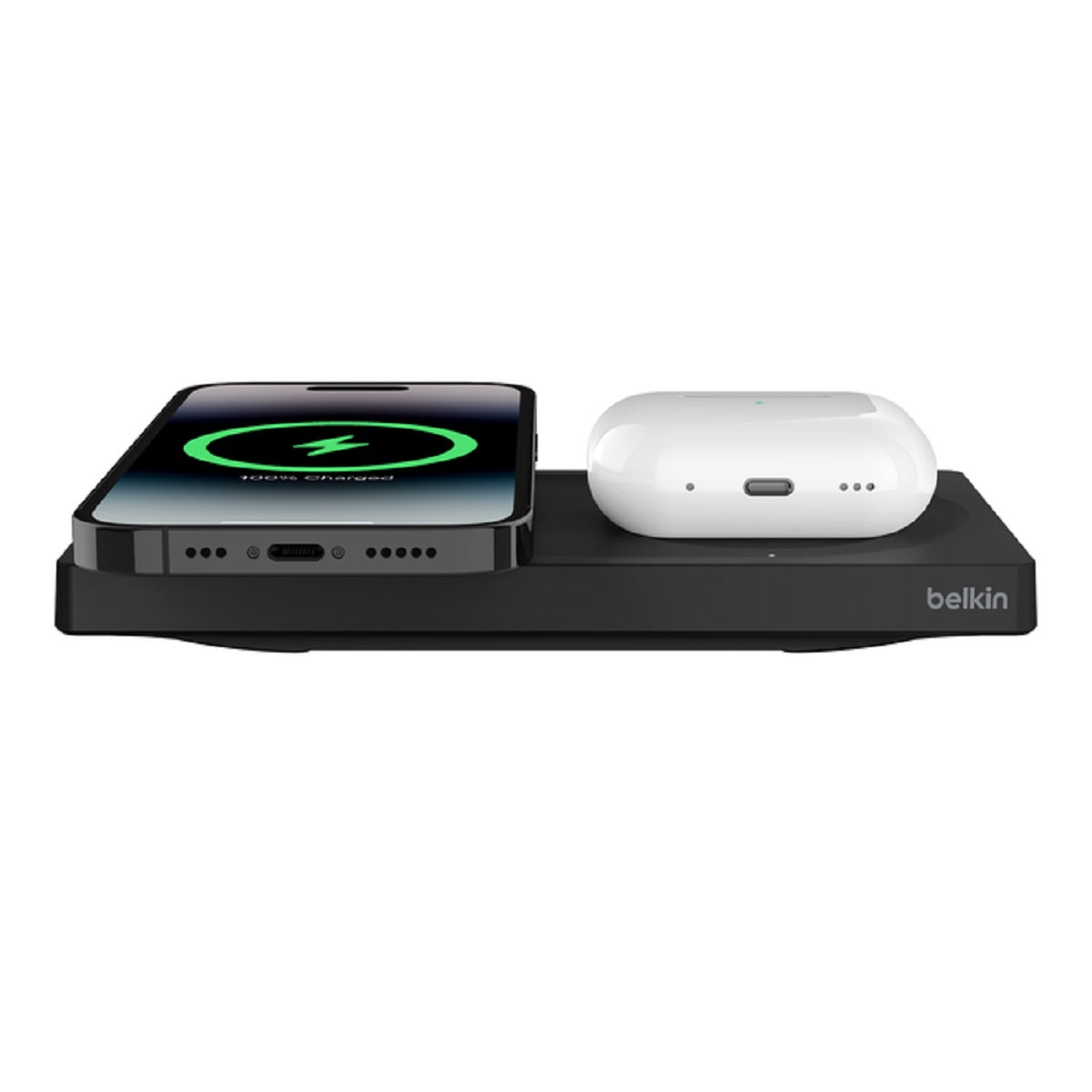 Belkin BoostCharge Pro MagSafe 2-in-1 Wireless Charging Pad 15W Fast Charging for iPhone & AirPods - Perfect for Home, Office & Travel