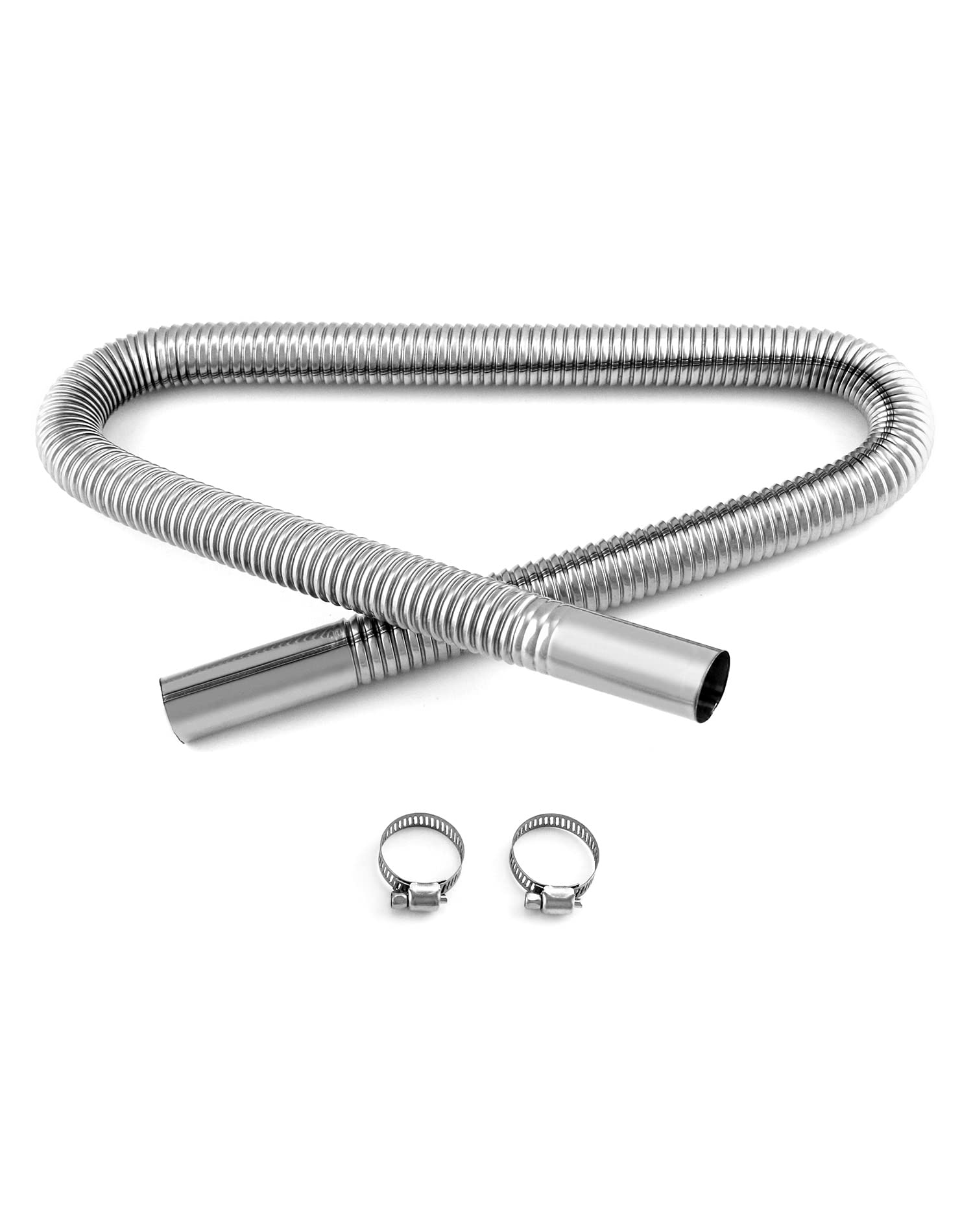 QWORK 1 Inch ID x 100cm Stainless Steel Air Heater Exhaust Pipe - Diesel & Gas Vent Hose for Parking Heaters, RVs, and Trucks - Durable & Corrosion-Resistant for Outdoor Use