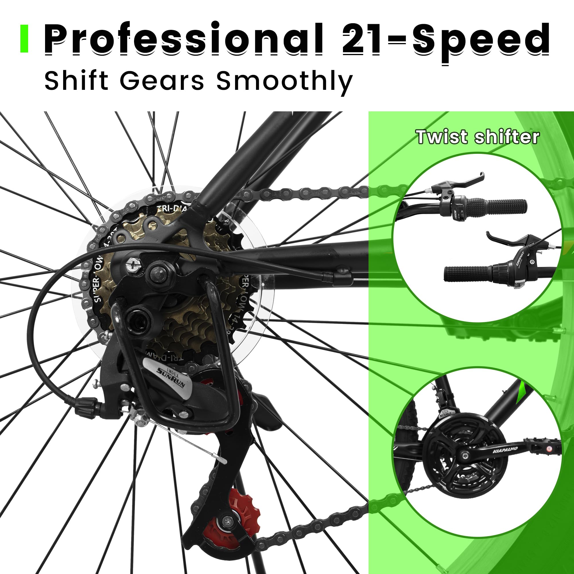 **27.5 Inch Mountain Bike for Men - 21-Speed High-Carbon Steel Frame with Dual Suspension & Disc Brakes - Trail, Snow, Commuter & City Road Bicycle for Adults**    *(Perfect for Off-Road Adventures, Daily Commuting & Urban Riding)*