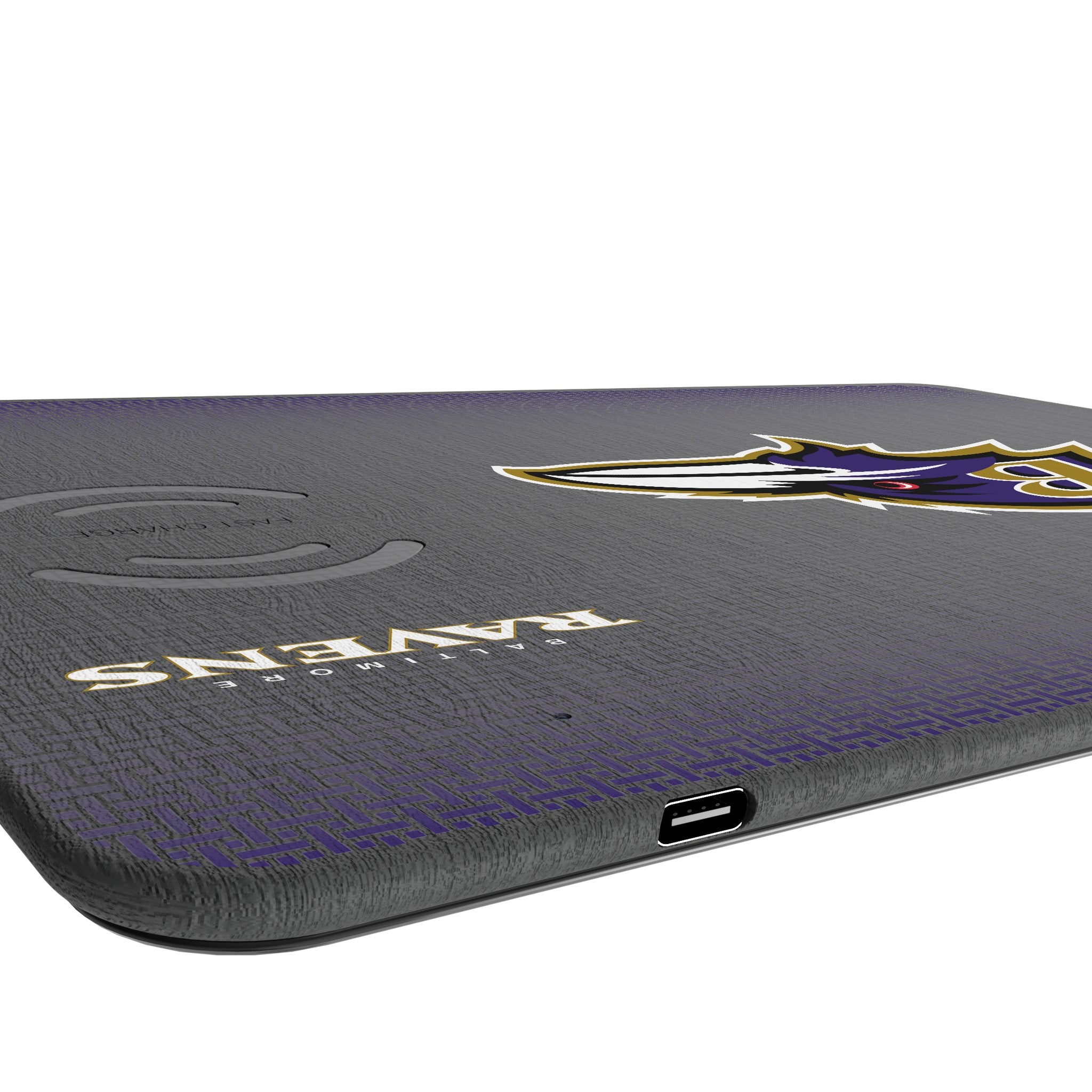 Baltimore Ravens Linen 15W Wireless Charger & Mouse Pad - Fast Charging Desk Mat for Office, Gaming & Home Use