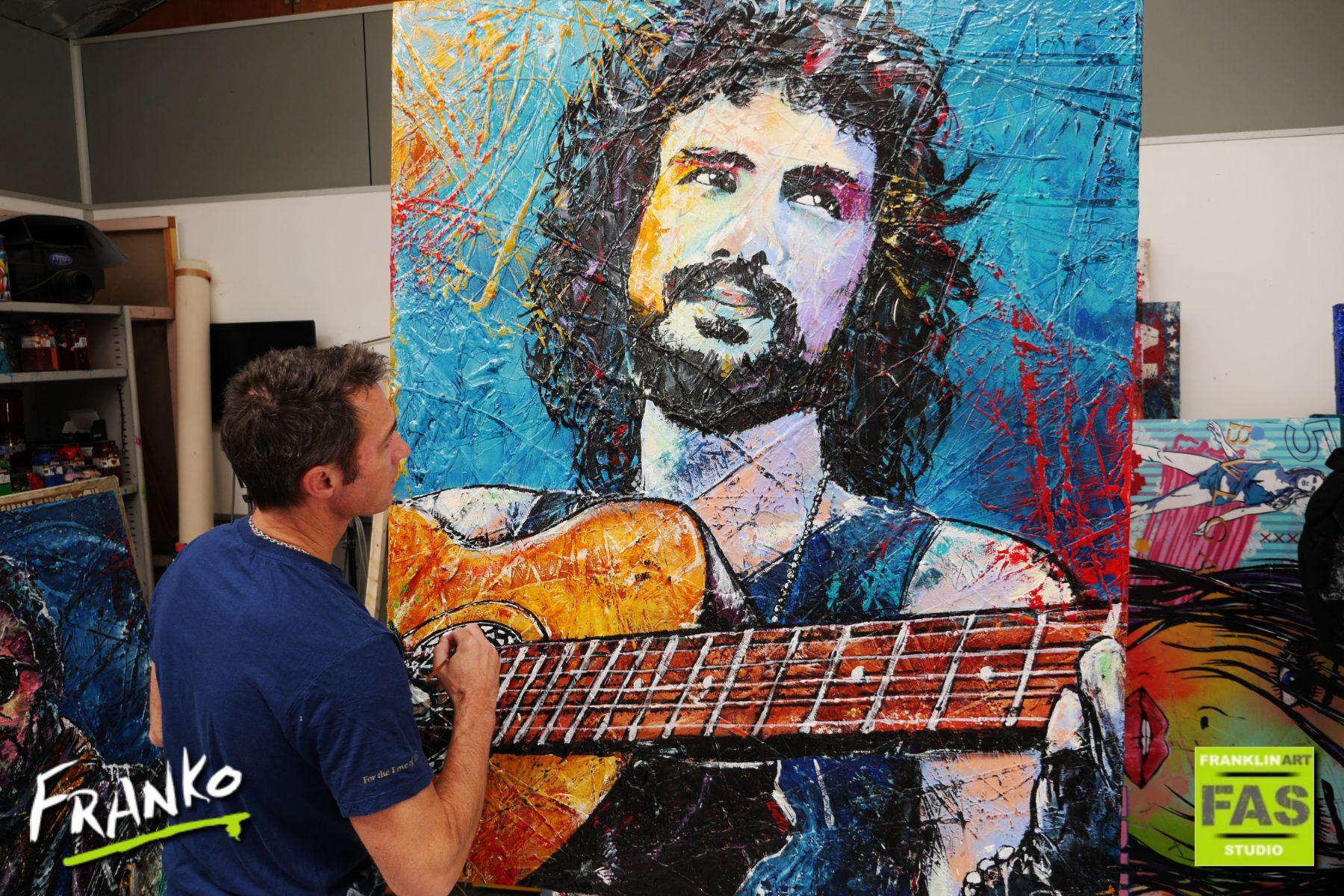 Just Relax Take it Easy - 47x59 Inch Large Abstract Realism Cat Stevens Canvas Art Print - Perfect for Living Room, Bedroom or Office Wall Decor