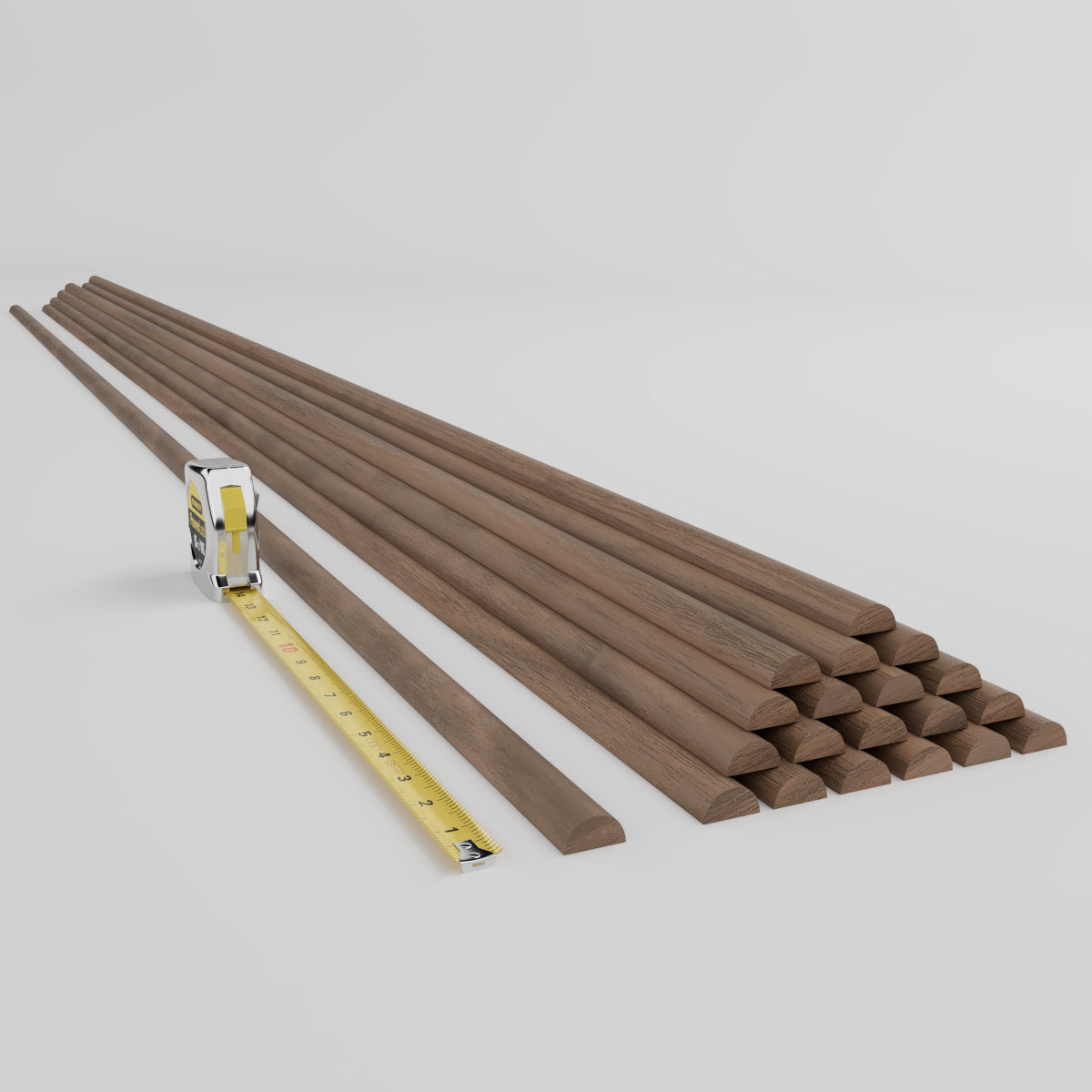 Premium Stain-Grade Hardwood Slats - Half Round Design for DIY Furniture & Home Decor Projects - Perfect for Bed Frames, Benches, and Wall Paneling