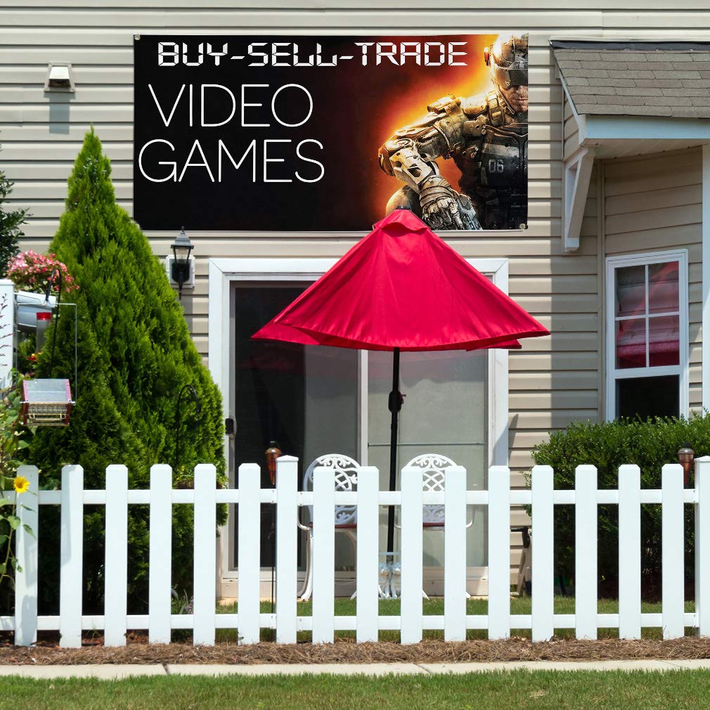 Vinyl Banner 24x36 Inches - Weatherproof Outdoor Yard Signs with 4 Grommets for Business, Trade Shows & Video Game Stores - Durable Industrial Signage for Advertising & Events