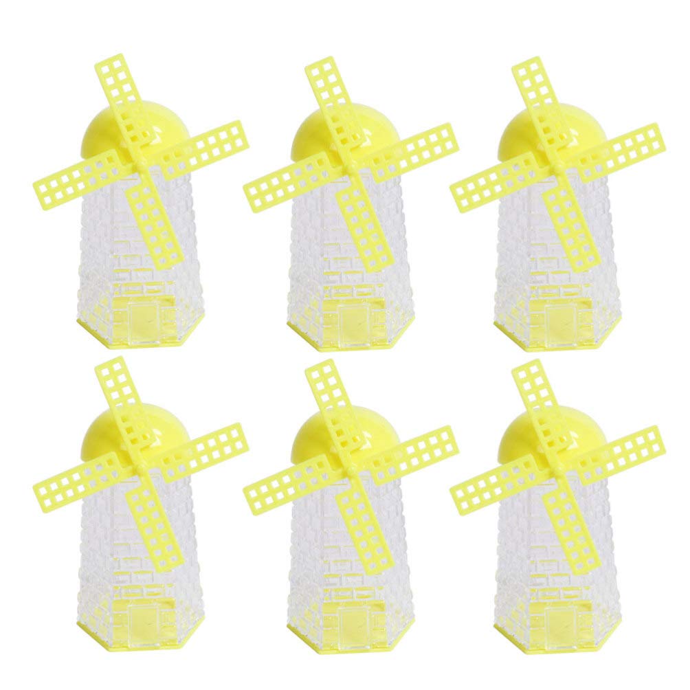 Amosfun 6-Piece Windmill Shaped Plastic Candy Boxes - Wedding Favors, Baby Shower & Birthday Party Gift Packaging (Perfect for DIY Crafts & Sweet Treat Displays)