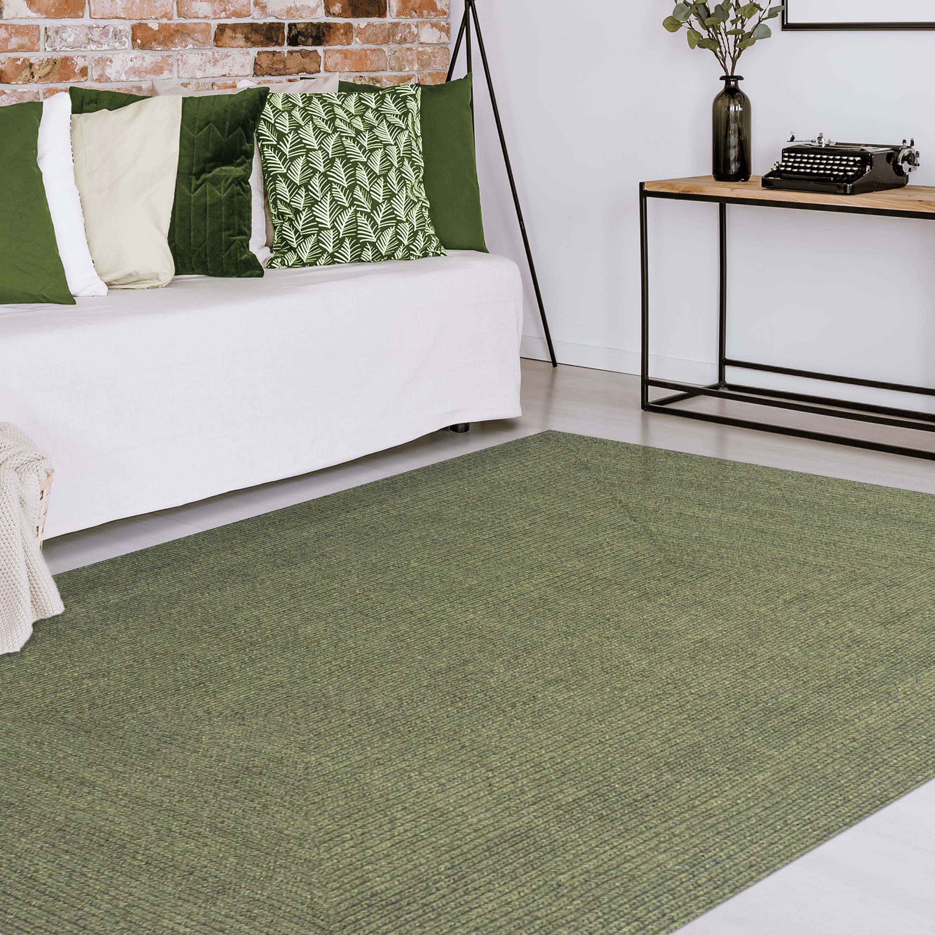 Bohemian Rectangle Braided Area Rug - Non-Slip Indoor Outdoor Rug for Living Room, Bedroom, Patio - Soft Woven Jute Natural Fiber Floor Mat for Home Decor