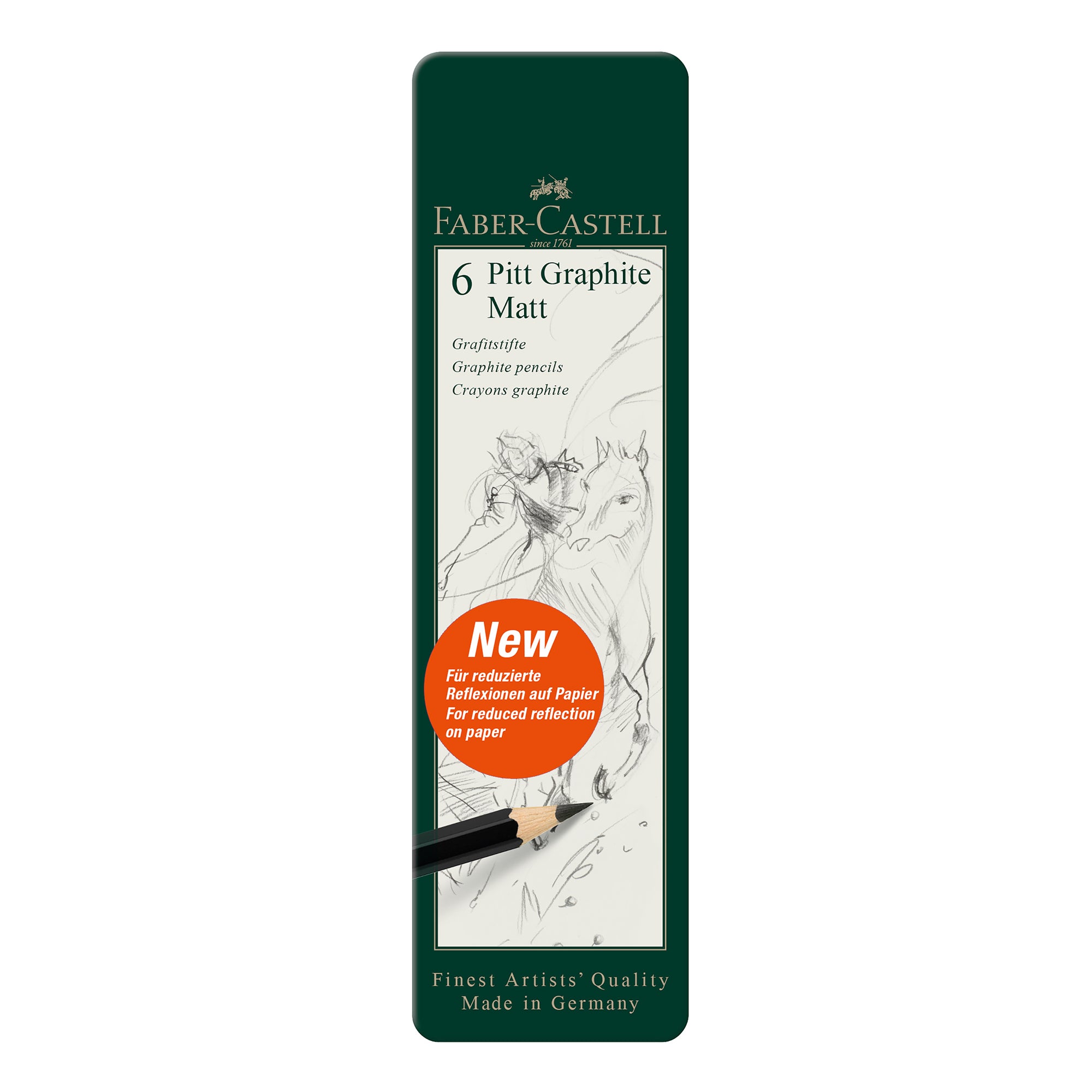 6 Pack Pitt Graphite Matte Pencils - Professional Sketching & Drawing Pencils for Artists, Students, and Designers - Perfect for Sketching, Shading, and Detailed Artwork