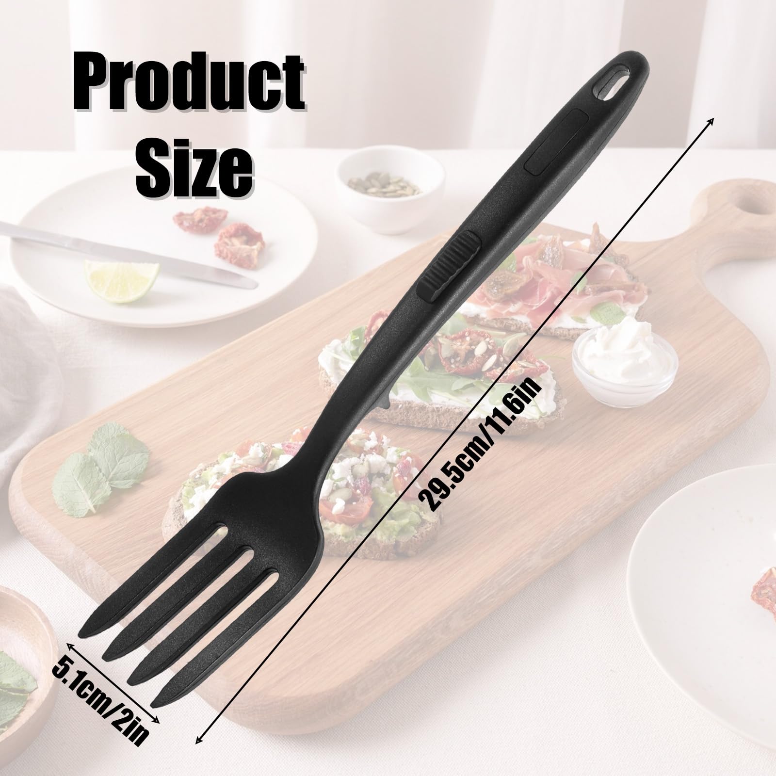 2-Pack Cobee Silicone Flexible Forks - 11.6 Inch Heat-Resistant Cooking Utensils, Dishwasher Safe, Non-Stick Blending Forks for Baking, Mixing & Serving - Perfect for Kitchen, BBQ & Outdoor Cooking