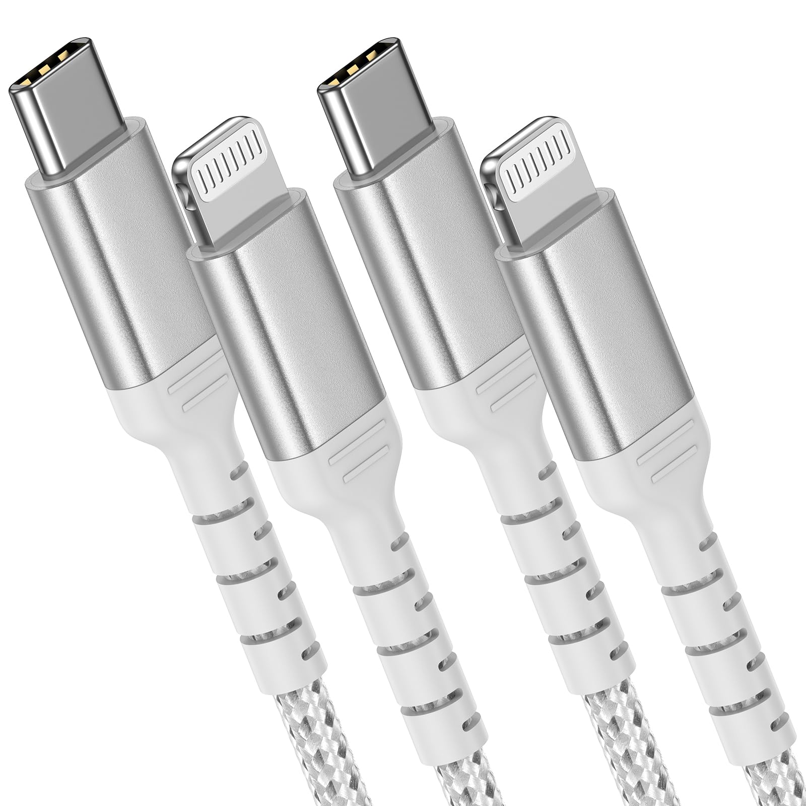 6.6ft USB C to Lightning Cable Fast Charging Braided - 2 Pack (1M+2M) PD Power Delivery Charger Compatible with iPhone 14/13/12/11 Pro Max/XS/8/7 Plus/SE - Perfect for Home, Office & Travel Charging