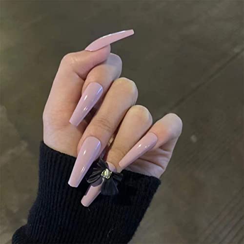 Pinkish Purple 3D Black Bow