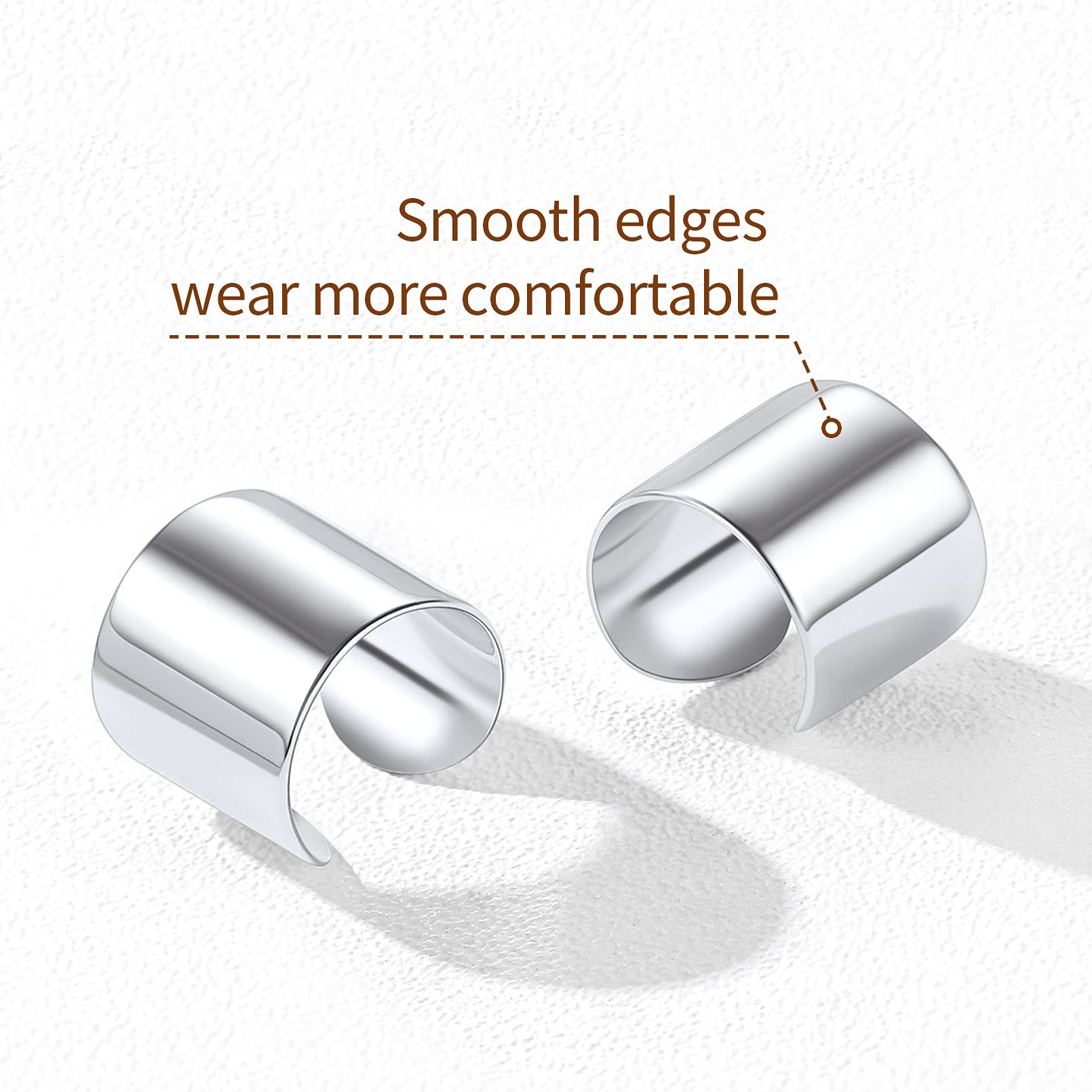 ChicSilver 925 Sterling Silver Non-Piercing Clip-On Cartilage Ear Cuff Earrings for Women - Elegant Helix Ear Jewelry with Gift Box - Perfect for Parties, Weddings & Everyday Wear