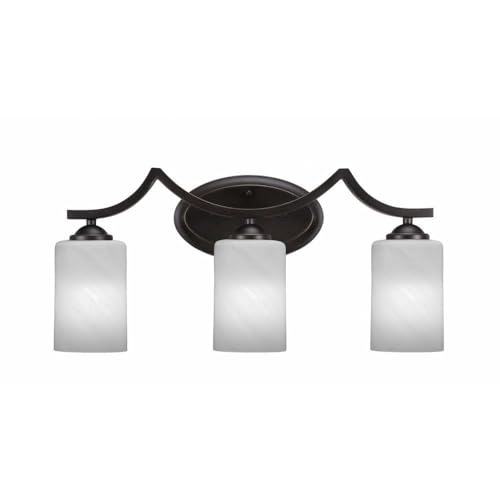 Zilo 3-Light Bathroom Vanity Light Fixture in Dark Granite - Modern LED Wall Sconce for Bathroom Mirror Lighting (553-DG-3001) | Perfect for Master Bath, Powder Room & Dressing Area