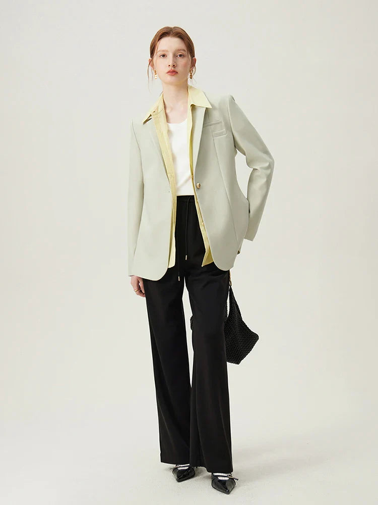 Korean Style Women's Blazer Jacket - Spring Professional Formal Suit Coat for Office & Business | Elegant Workwear for Women | 24FS11069 | Perfect for Business Meetings, Office Wear & Formal Events