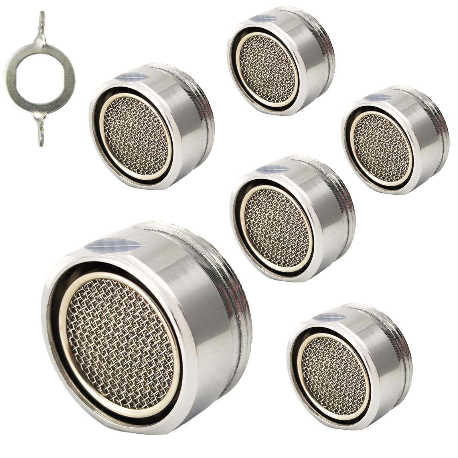 **2.2 GPM Bathroom & Kitchen Sink Aerator - Solid Brass & Stainless Steel Faucet Aerator with 15/16