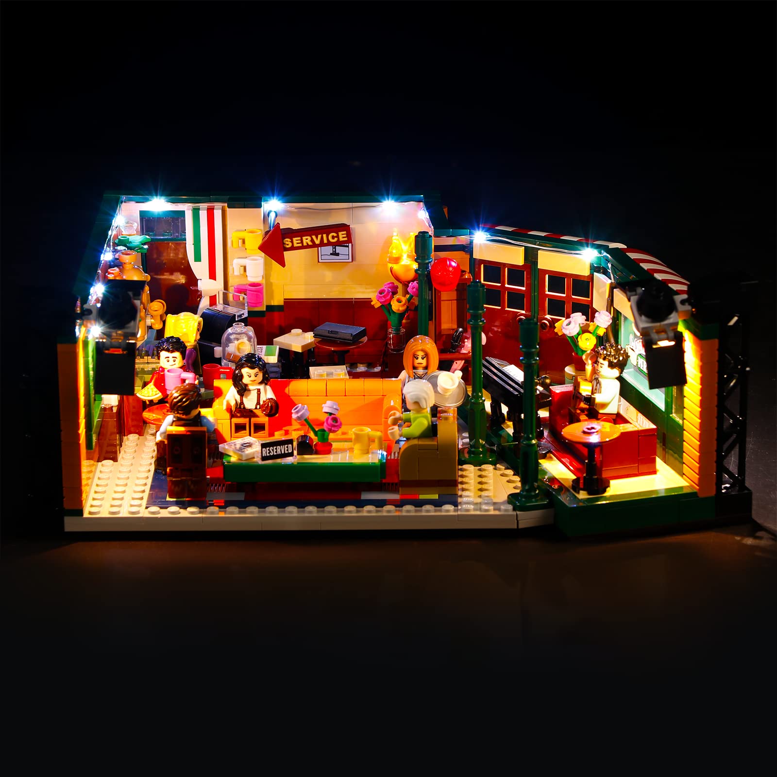 Bourvill LED Lights Kit for Lego Ideas 21319 Central Perk - Compatible with Lego 21319 Building Set - Classic Version (Lights Only) - Perfect for Displaying and Enhancing Your Lego Friends Cafe Model