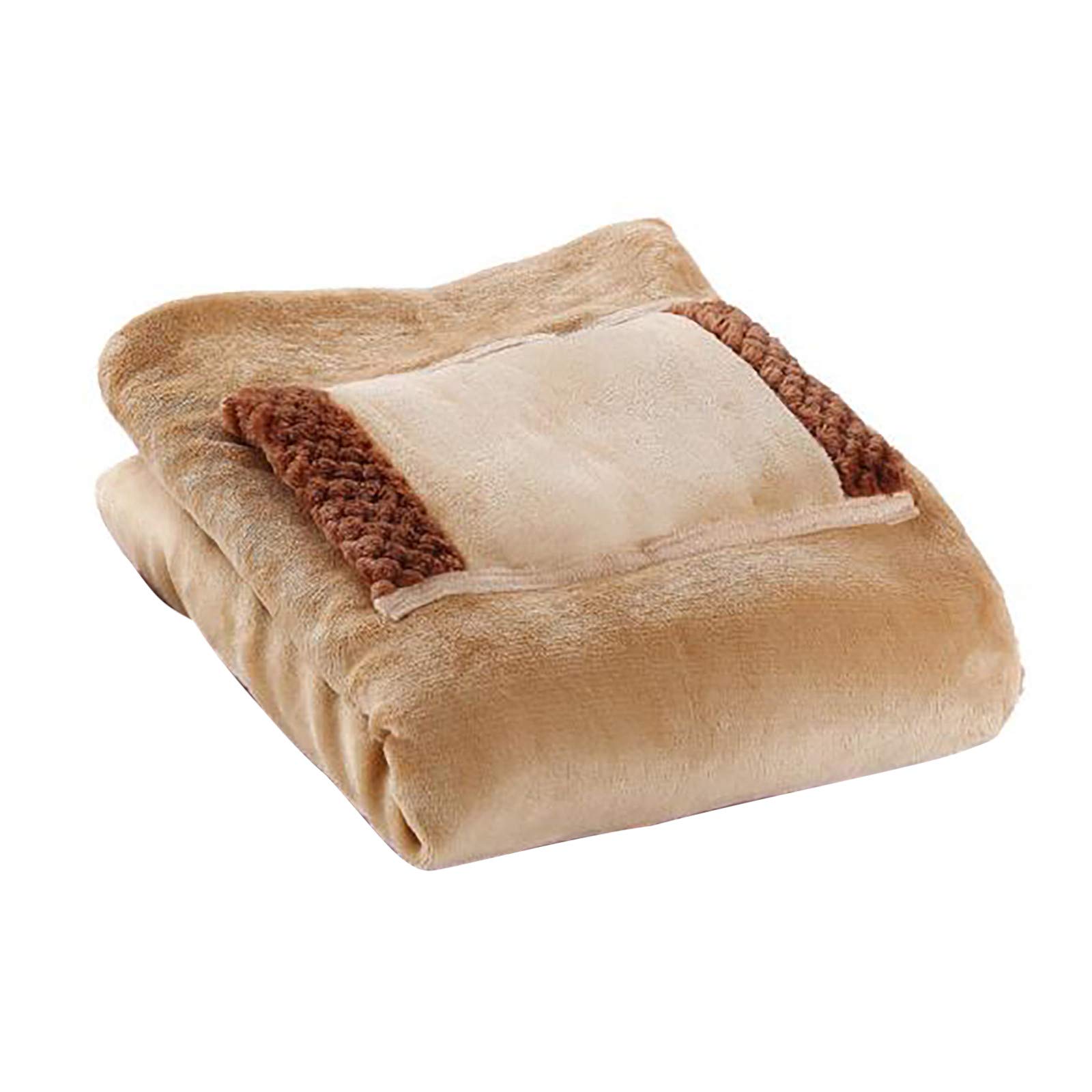 Electric Heated Blanket USB Powered - Soft Sherpa Warming Throw for Couch, Home, Travel & Office - Machine Washable Brown Heating Blanket - Perfect for Winter Nights, Camping & Cold Weather Comfort